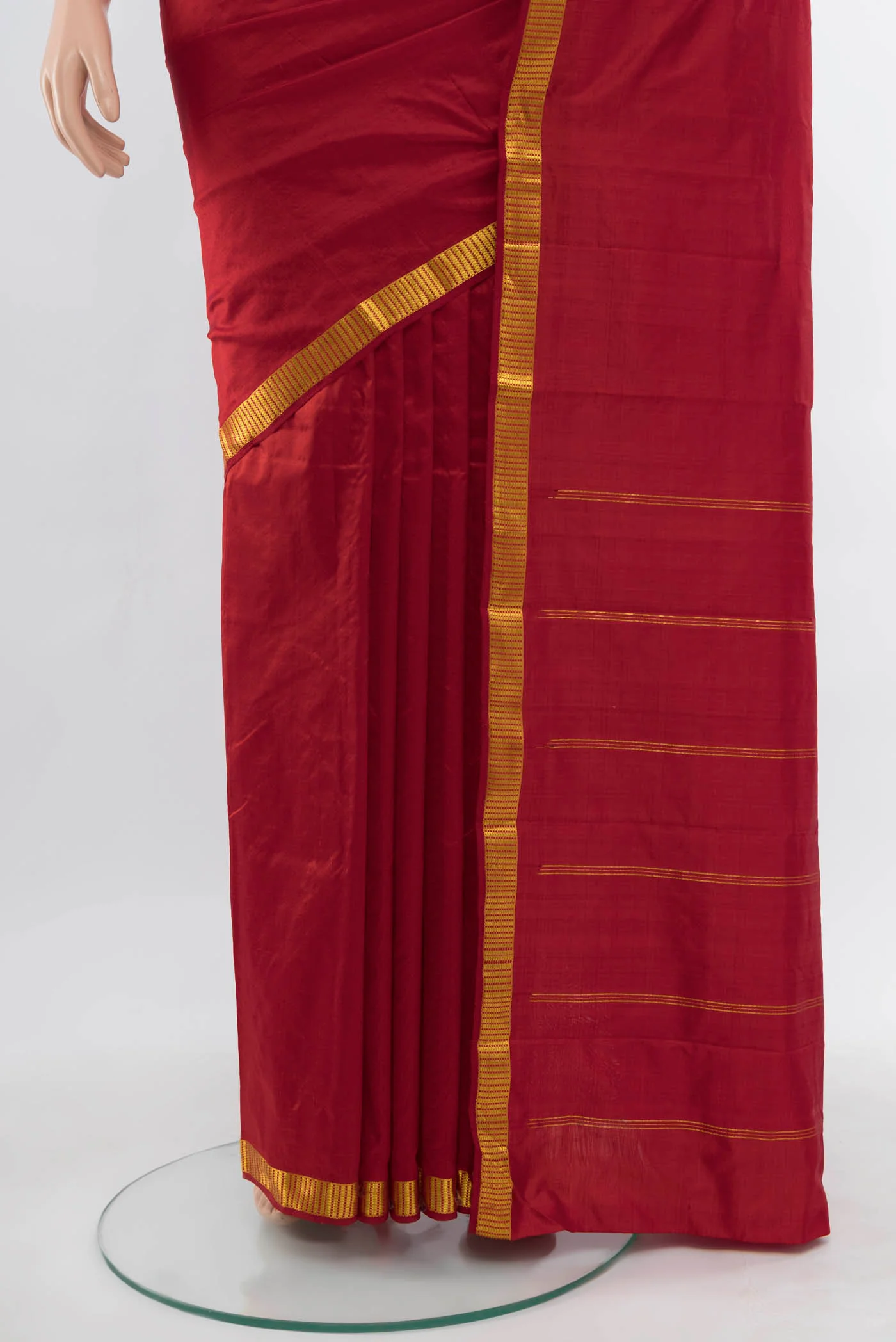 Maroon Kanchipuram Silk Saree - Image 3
