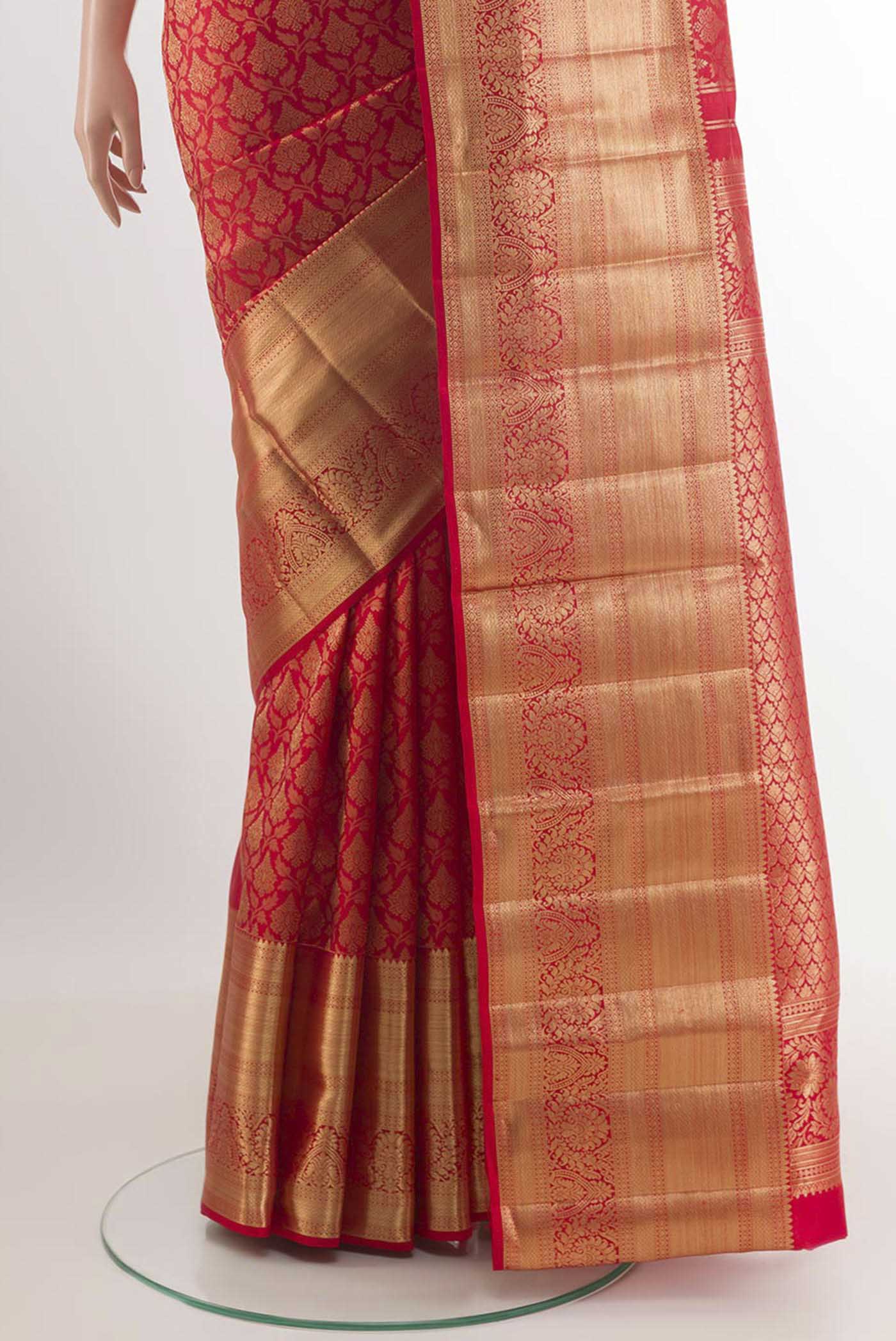 Red Kanchipuram Silk Saree - Image 3