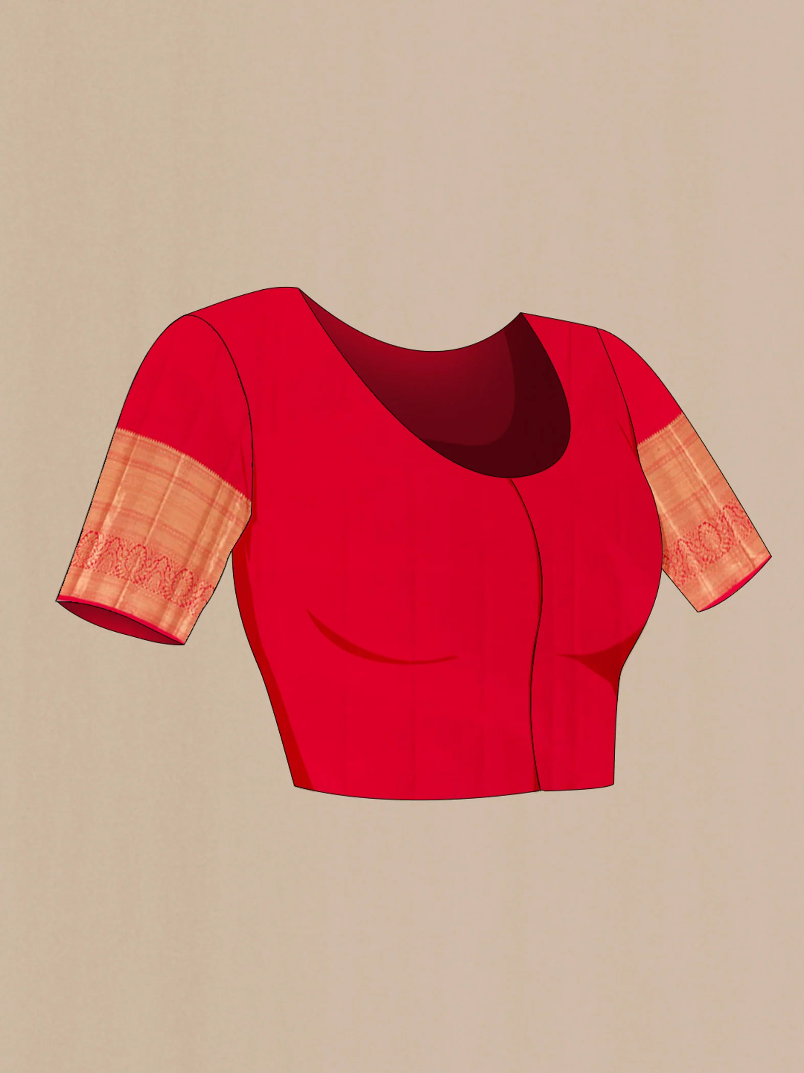 Red Kanchipuram Silk Saree - Image 4