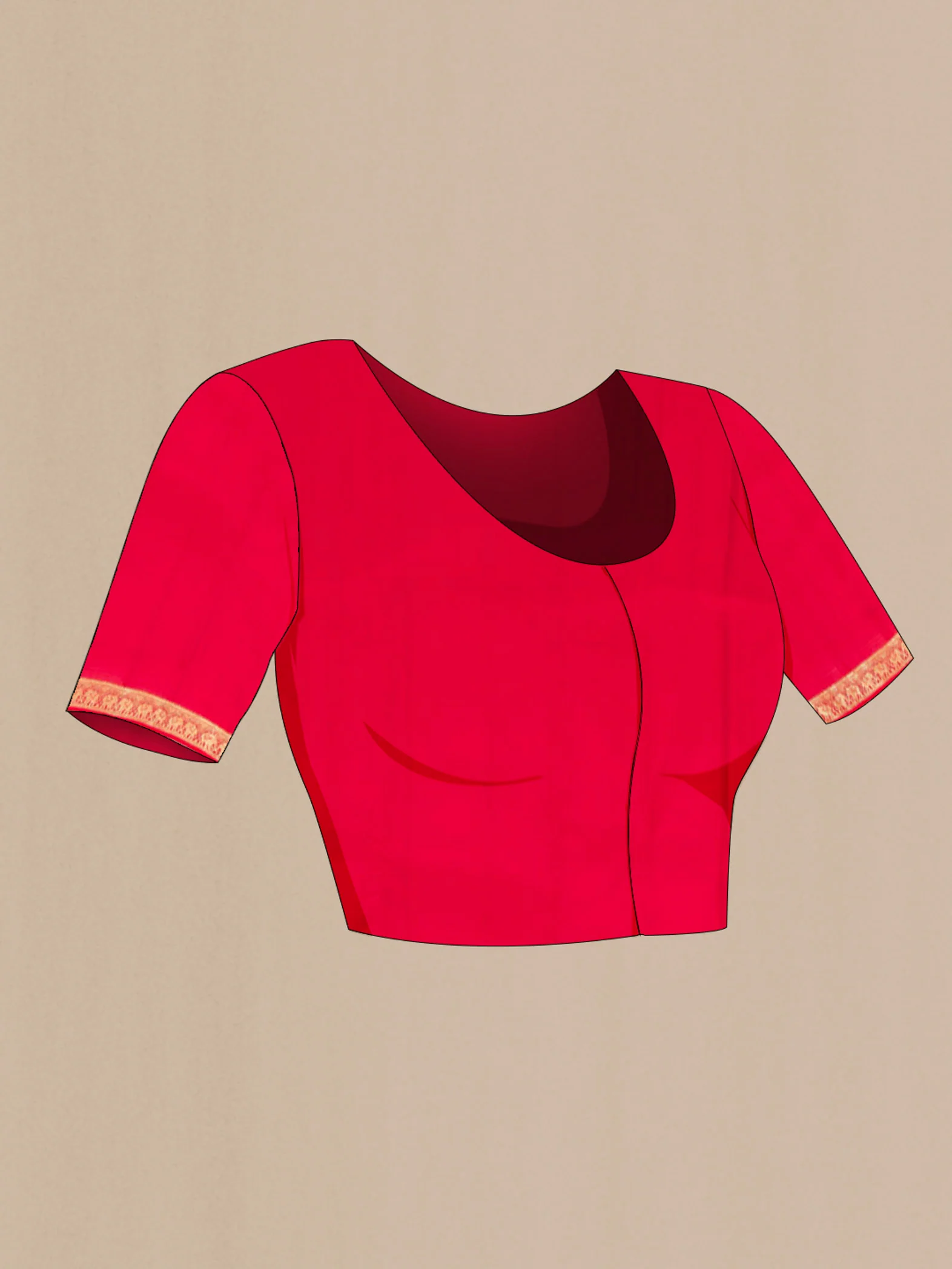 Red Kanchipuram Silk Saree - Image 4