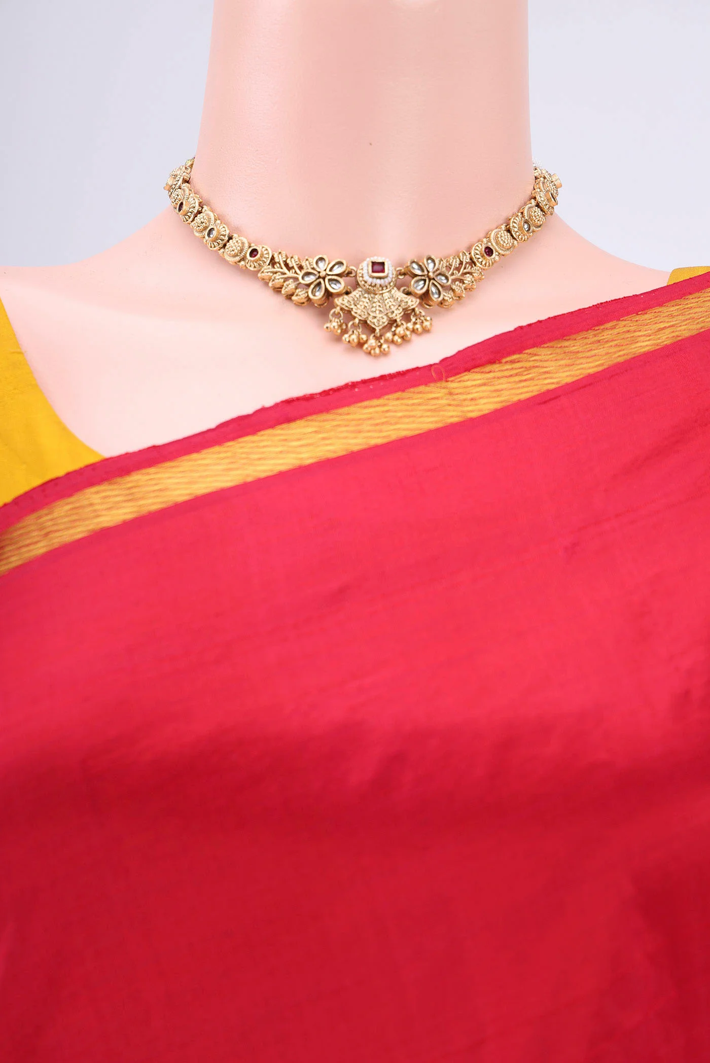 Red Kanchipuram Silk Saree - Image 2