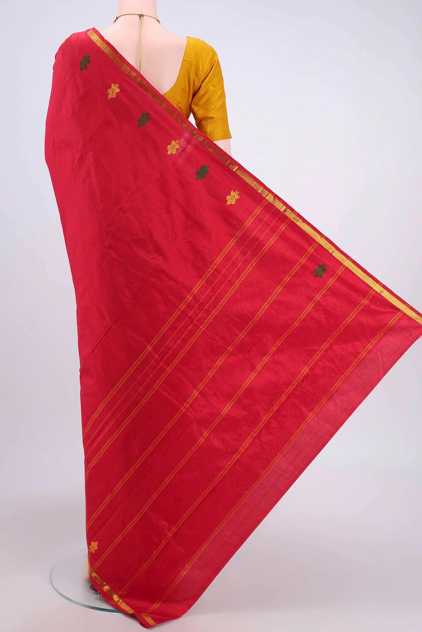 Red Kanchipuram Silk Saree - Image 3