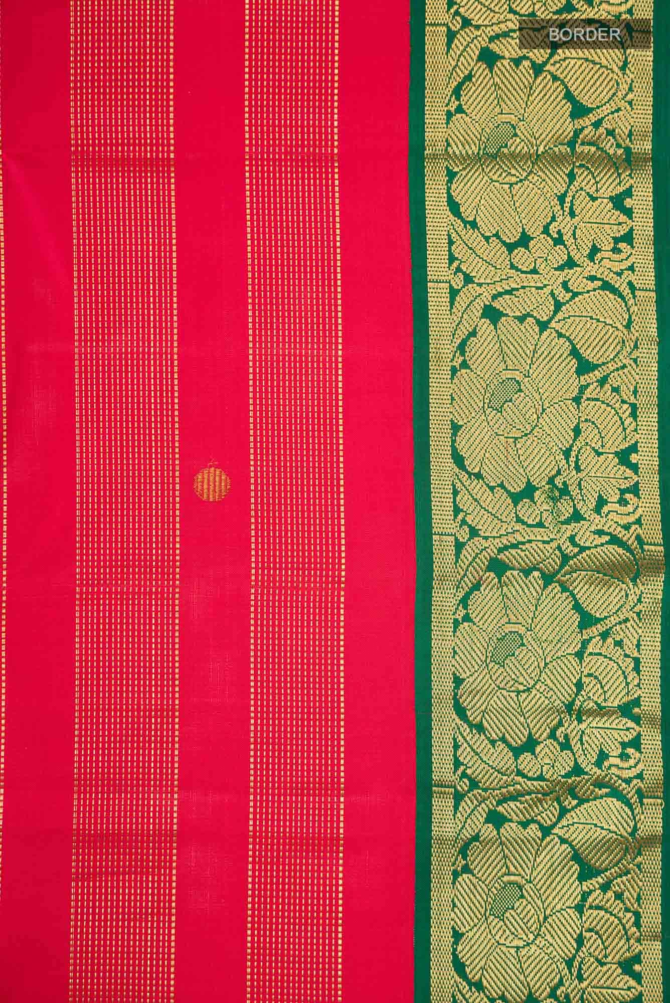 Red Kanchipuram Silk Saree - Image 6