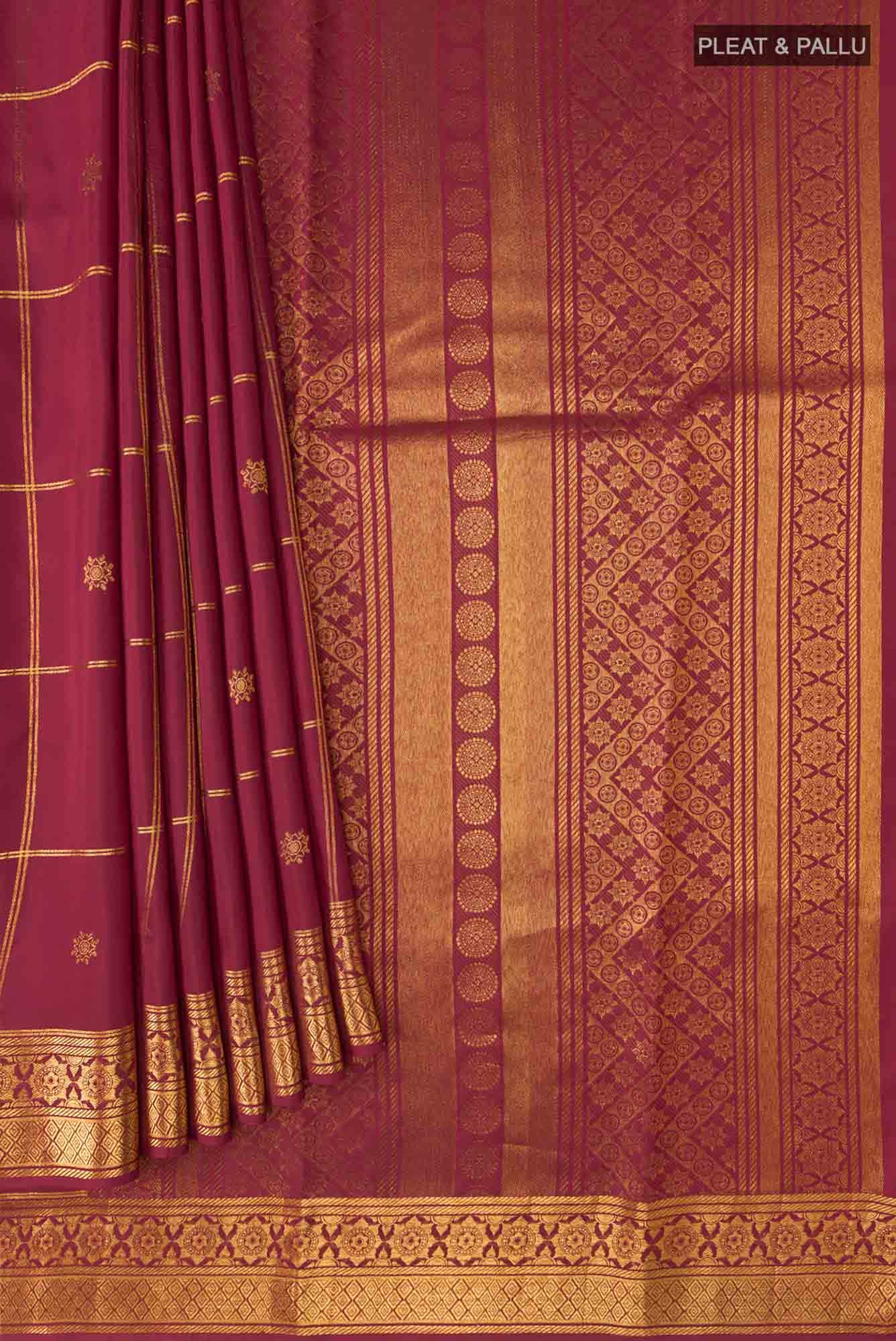 Savitri-Maroon Kanchipuram Silk Saree - Image 4