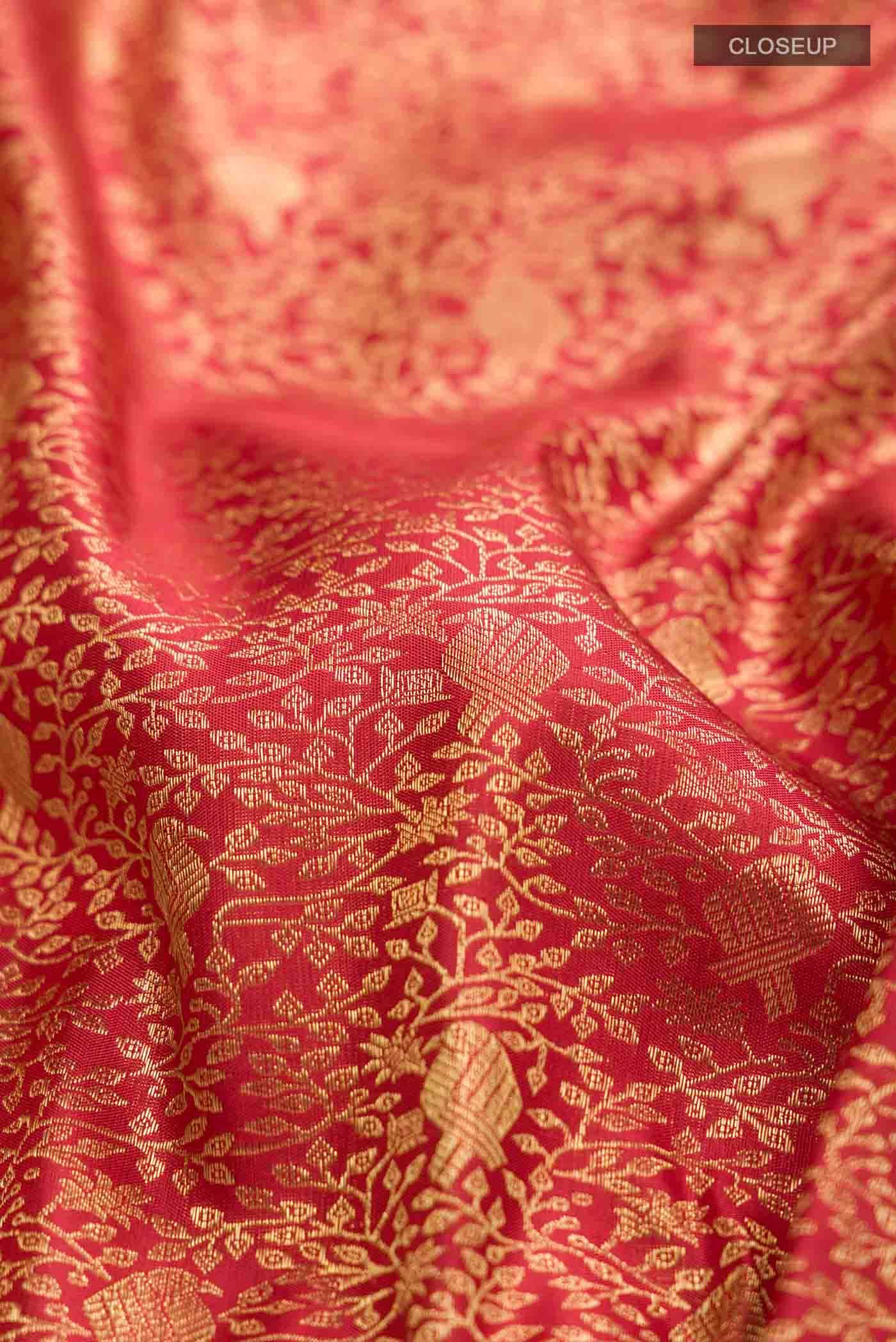Red Kanchipuram Silk Saree - Image 3