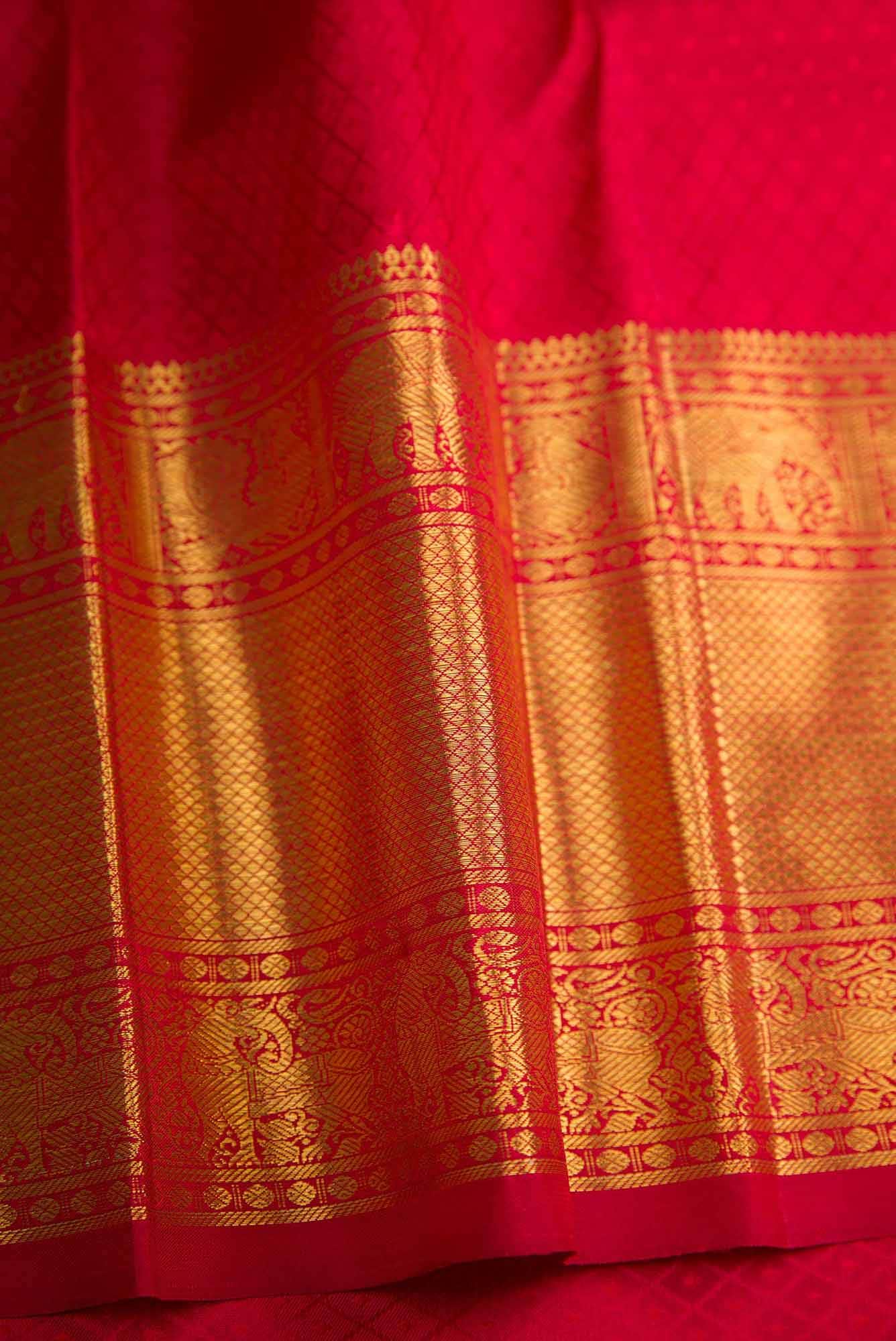 Red Kanjivaram Silk Saree - Image 6