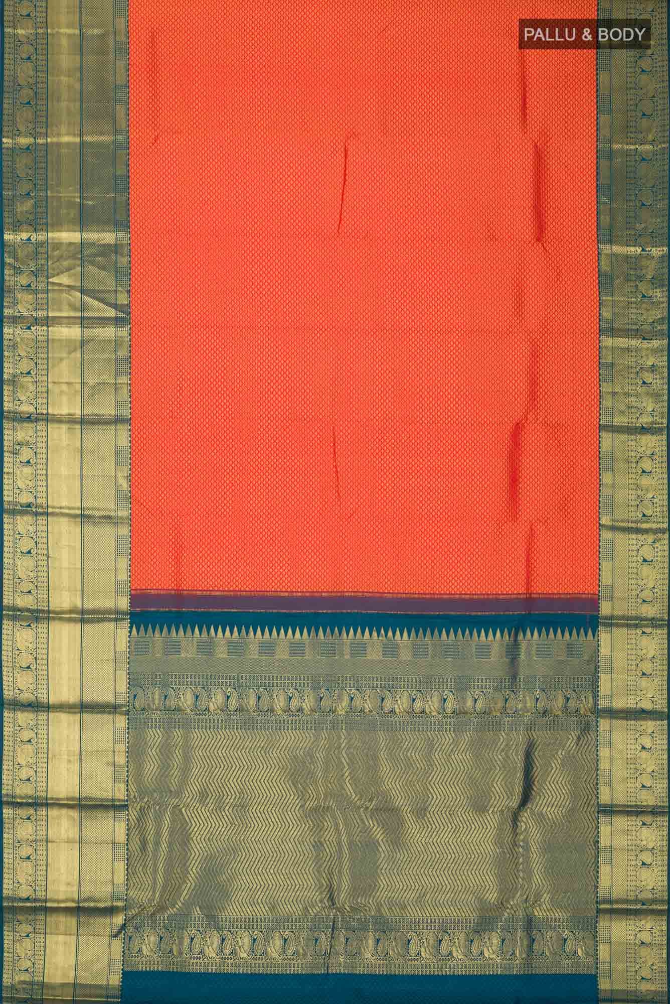 Red Kanchipuram Silk Saree - Image 4