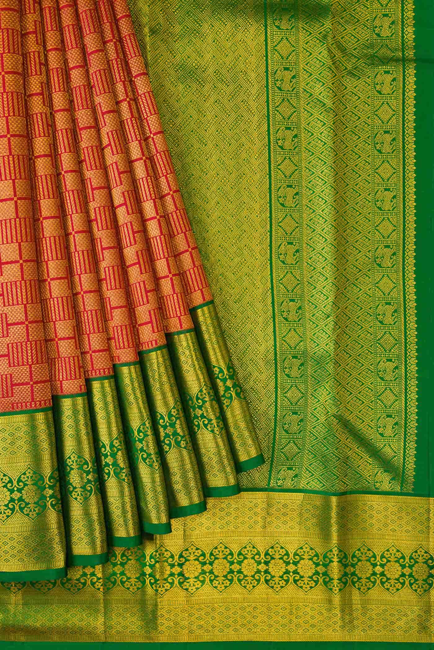 Red Kanjivaram Silk Saree - Image 4