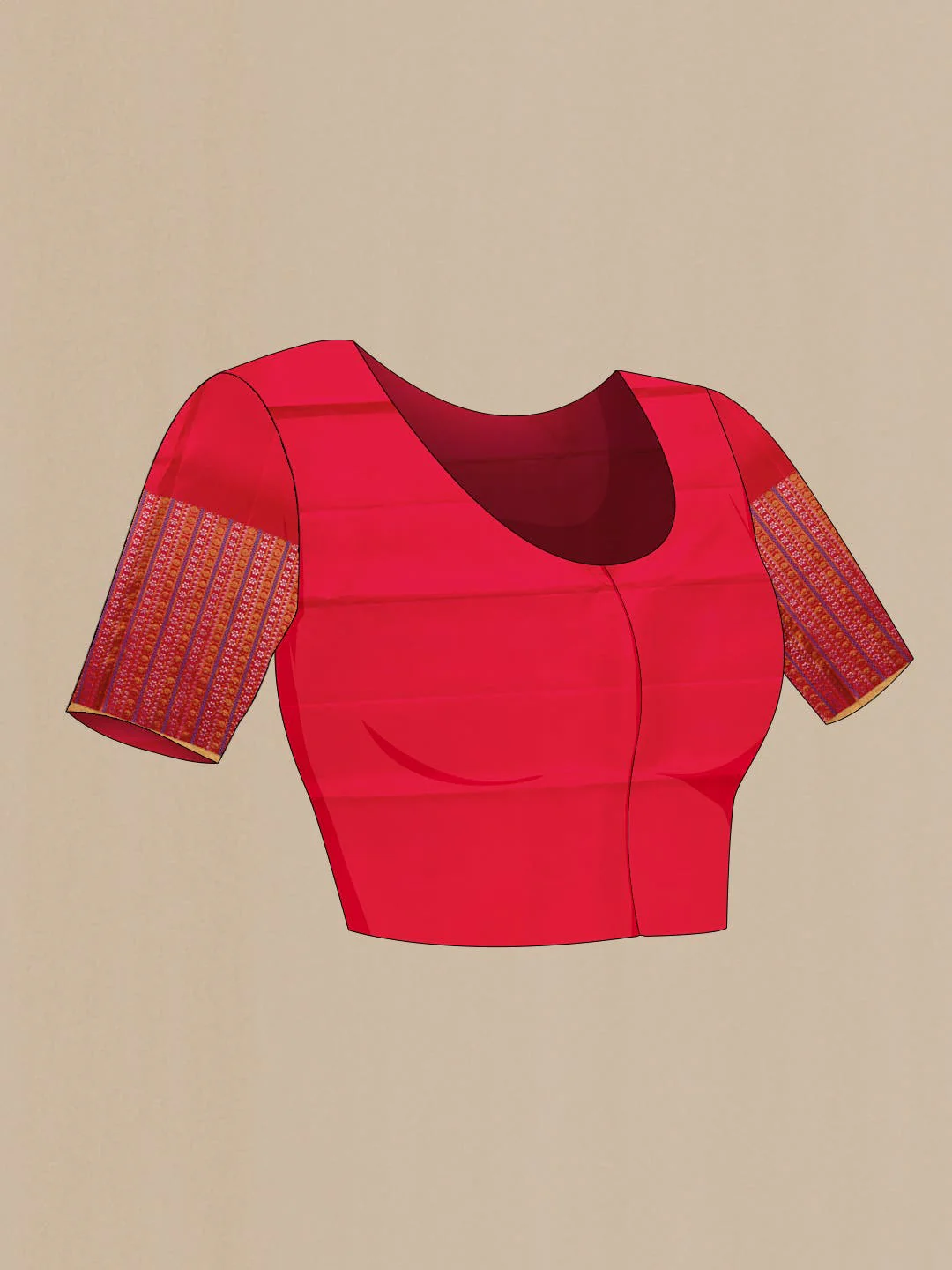 Red Kanchipuram Silk Saree - Image 7