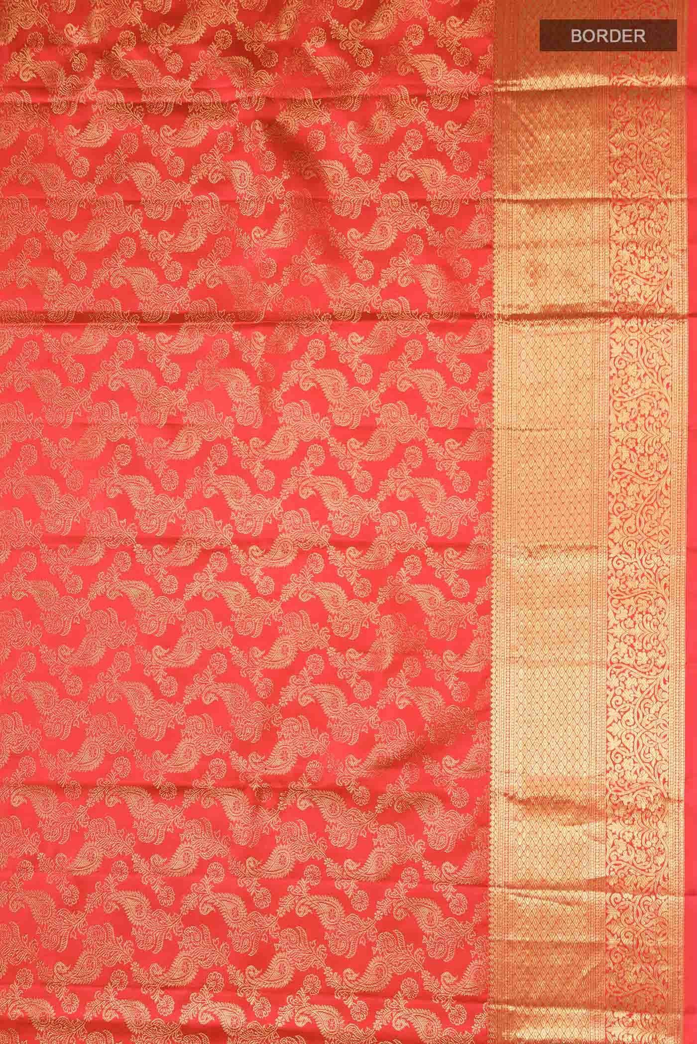 Red Kanchipuram Silk Saree - Image 5