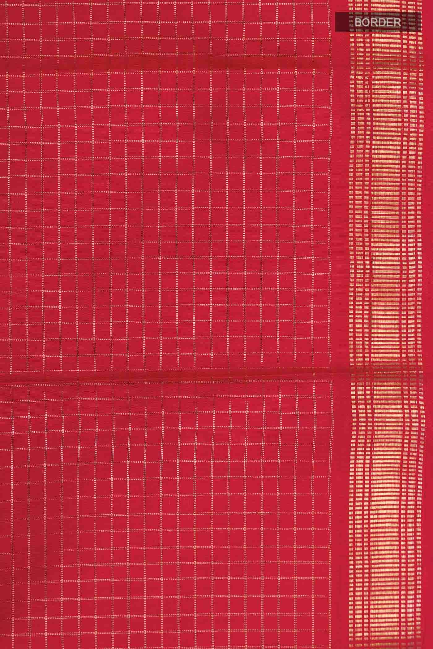 Pure Silk Pure Zari Red Kanchipuram Saree - Image 6