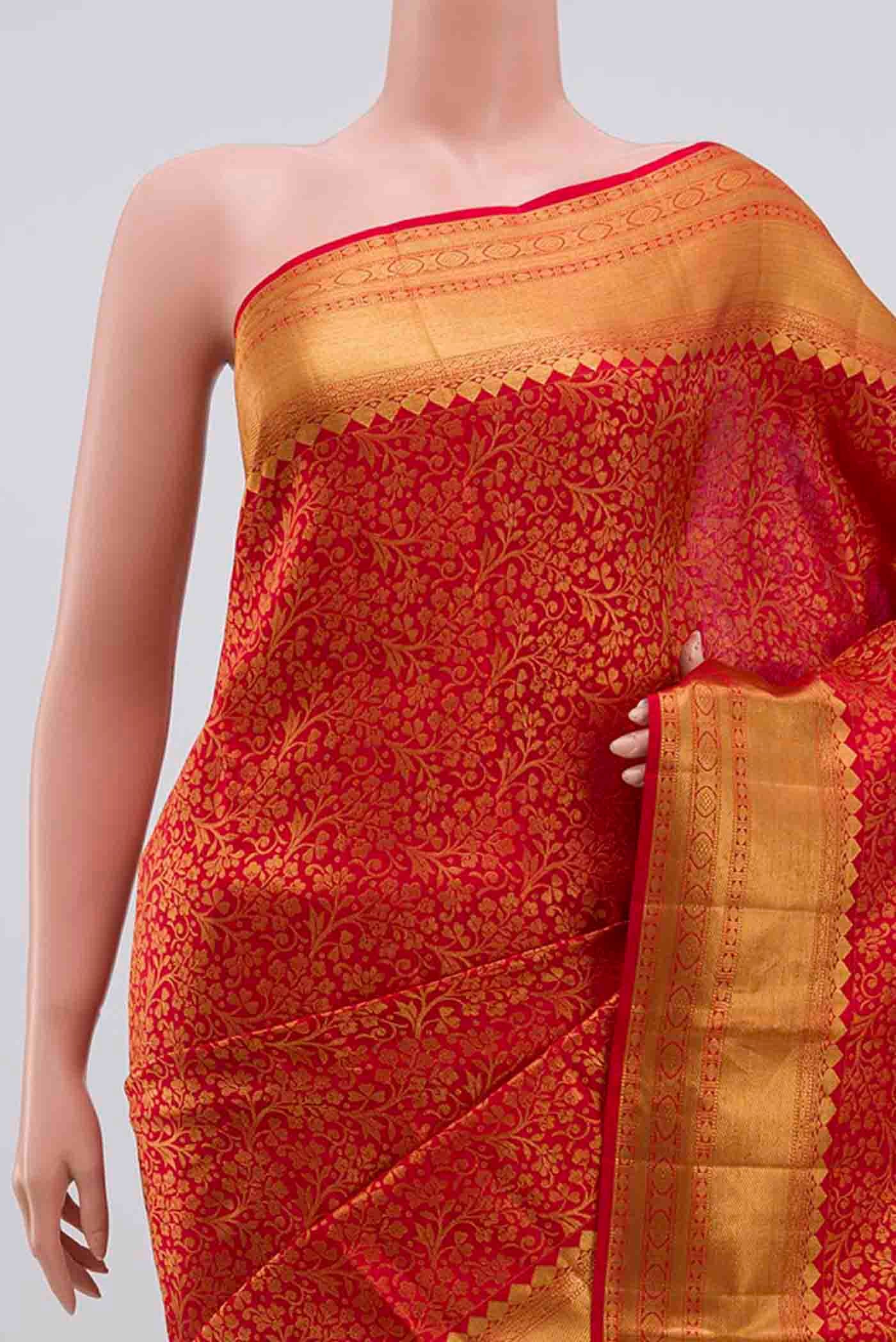 Red Kanjivaram Silk Saree - Image 2