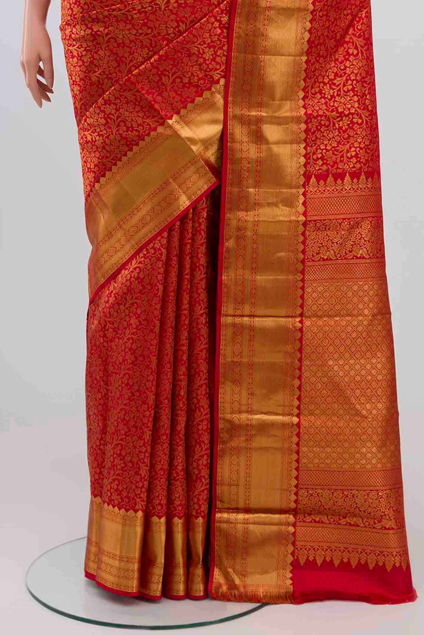 Red Kanjivaram Silk Saree - Image 3