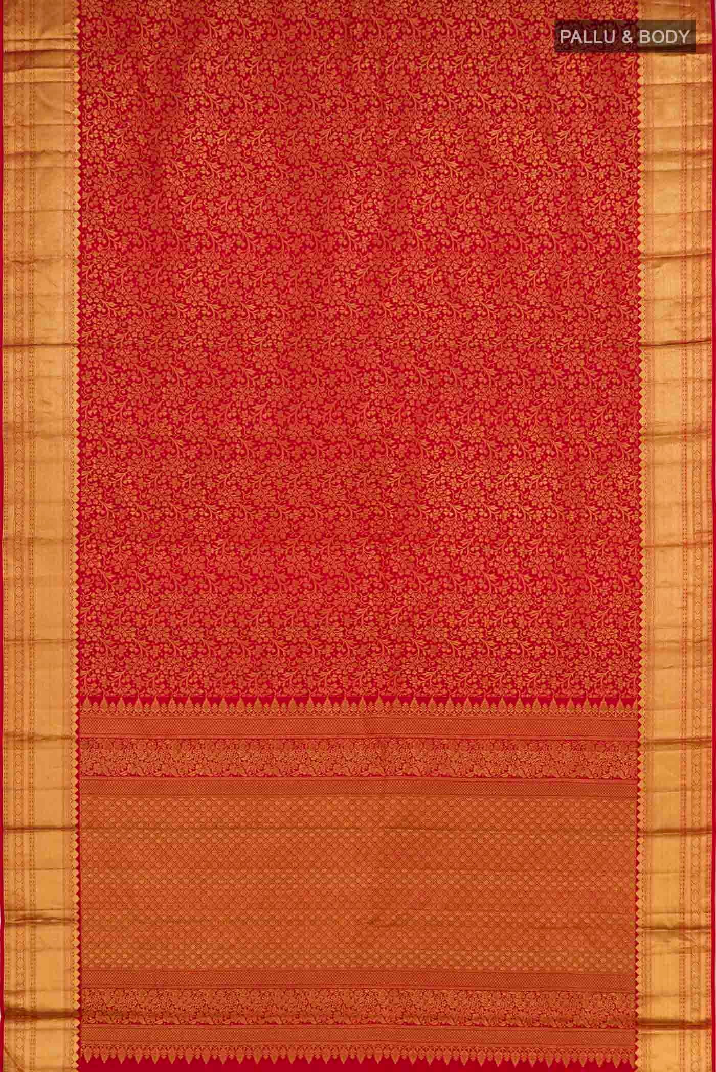 Red Kanjivaram Silk Saree - Image 5