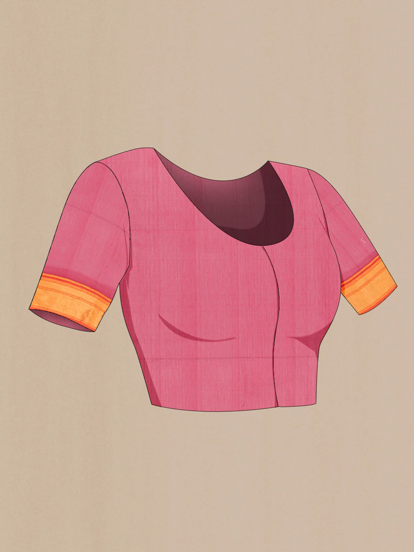 Pink Maheshwari Silk Cotton Saree - Image 4