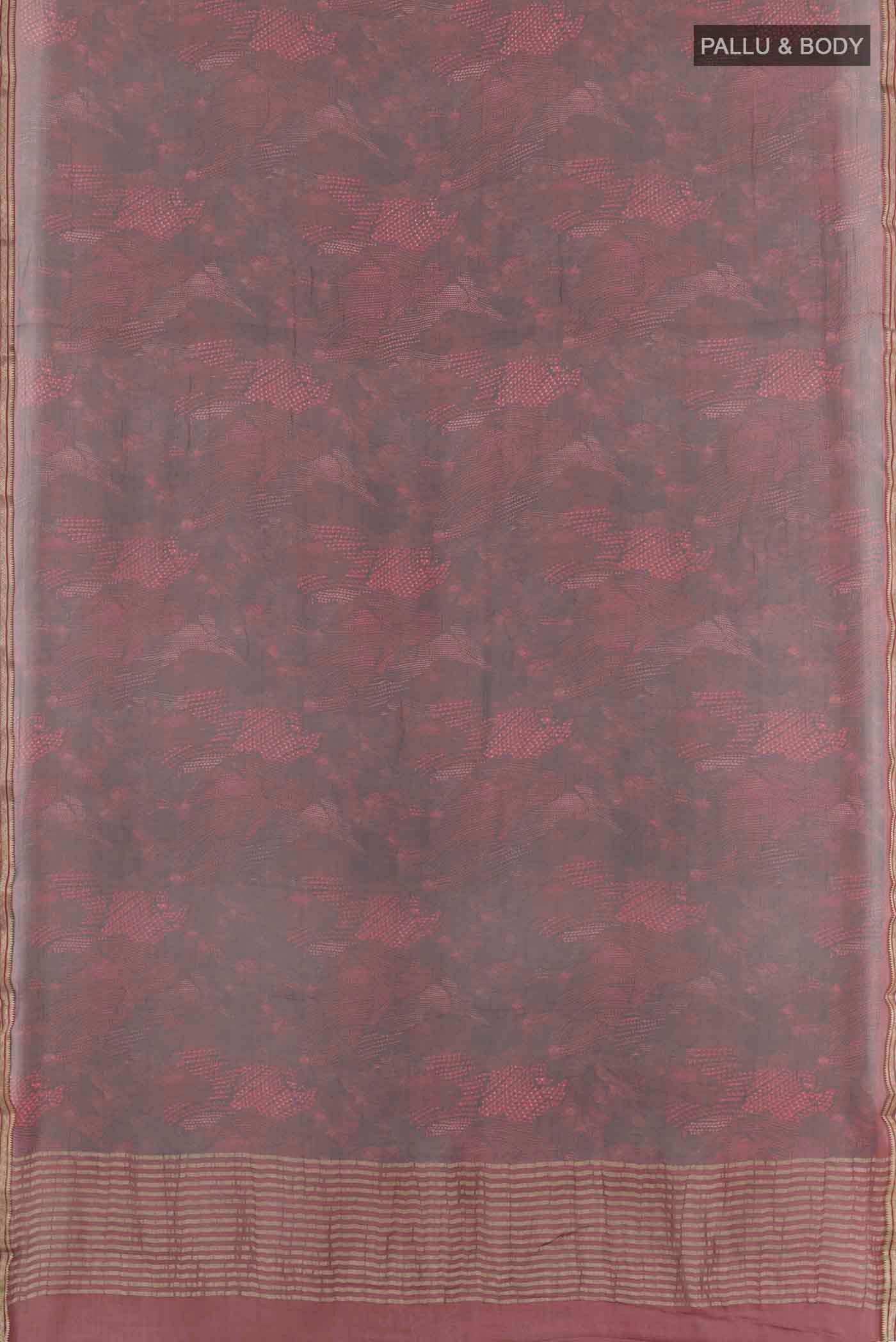Coffee Brown Mysore Chiffon Saree - Image 3