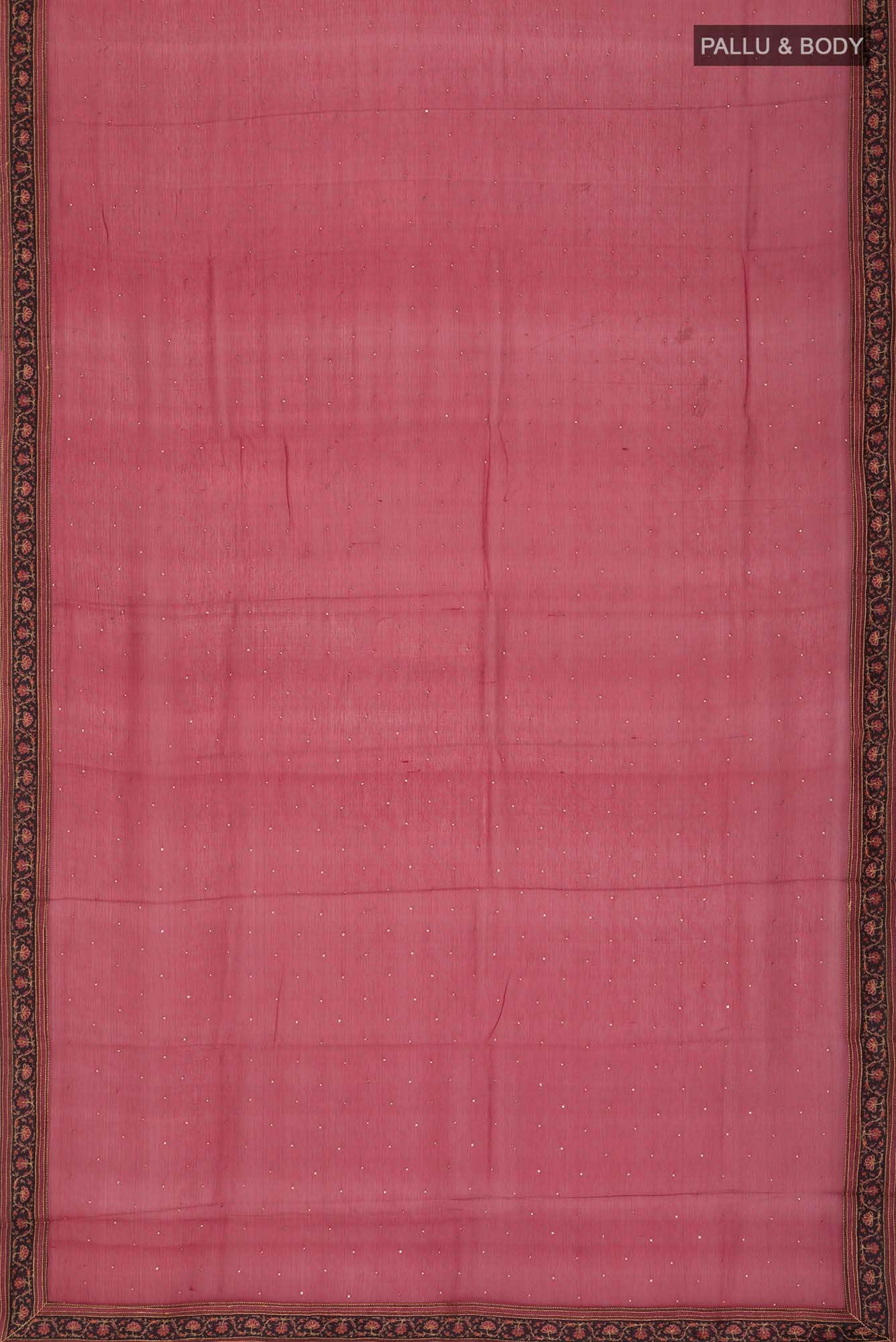 Red Mysore Chiffon Saree - Image 3