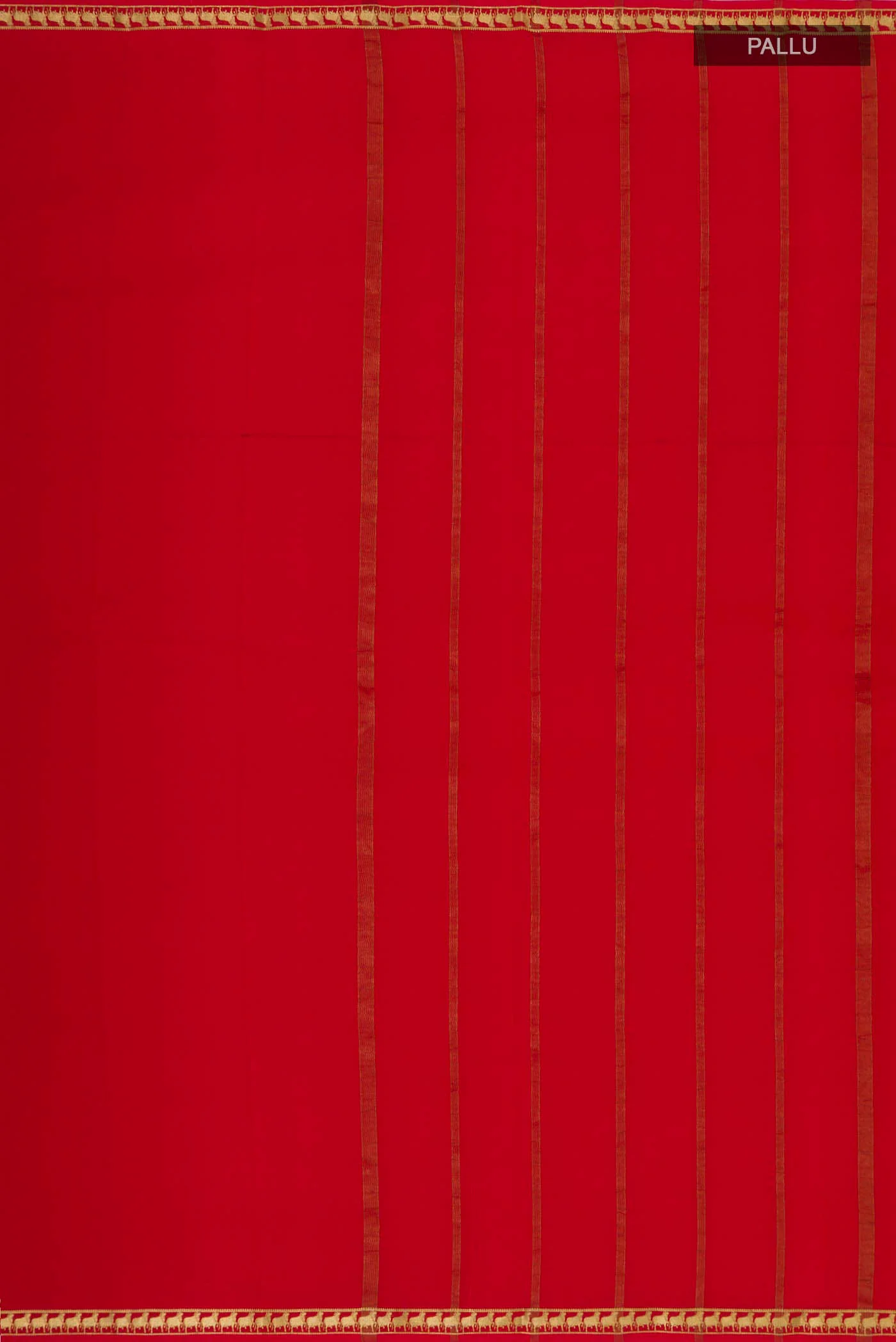 Red Mysore Crepe Saree - Image 6