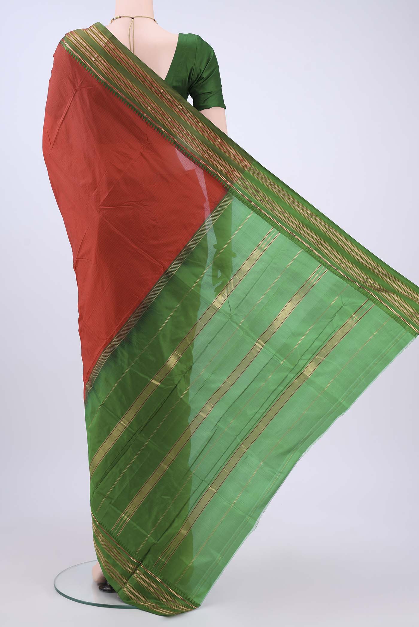 Red Narayanpet Silk Saree - Image 3