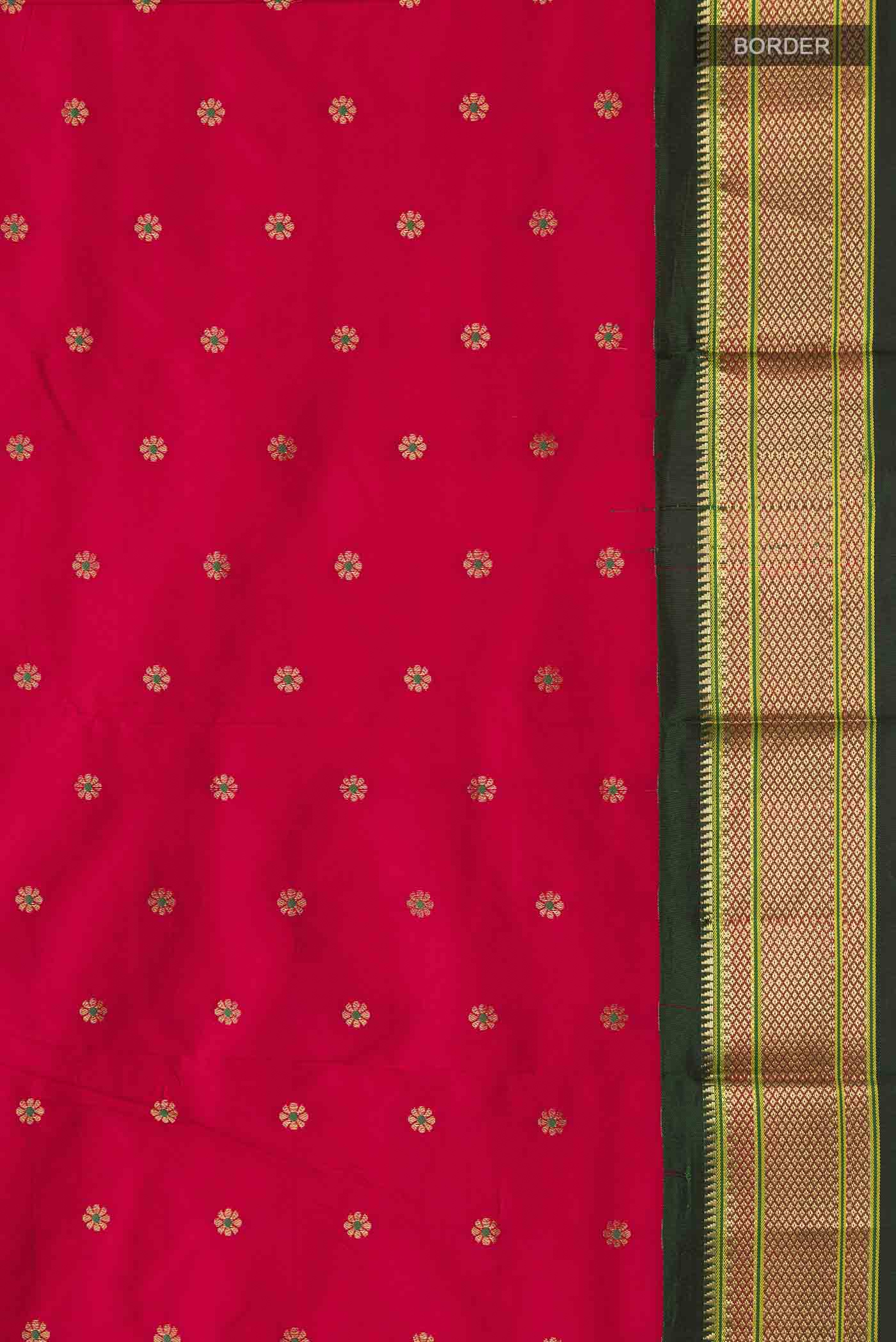 Pink with Orange Color Paithani Silk Saree - Image 3