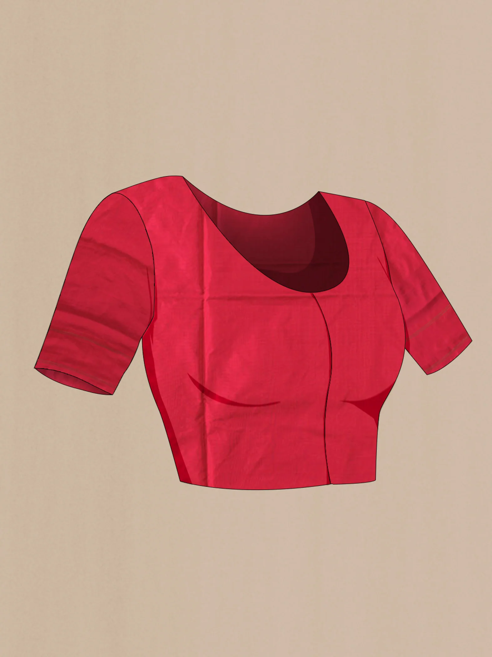 Red Pochampally Silk Saree - Image 5