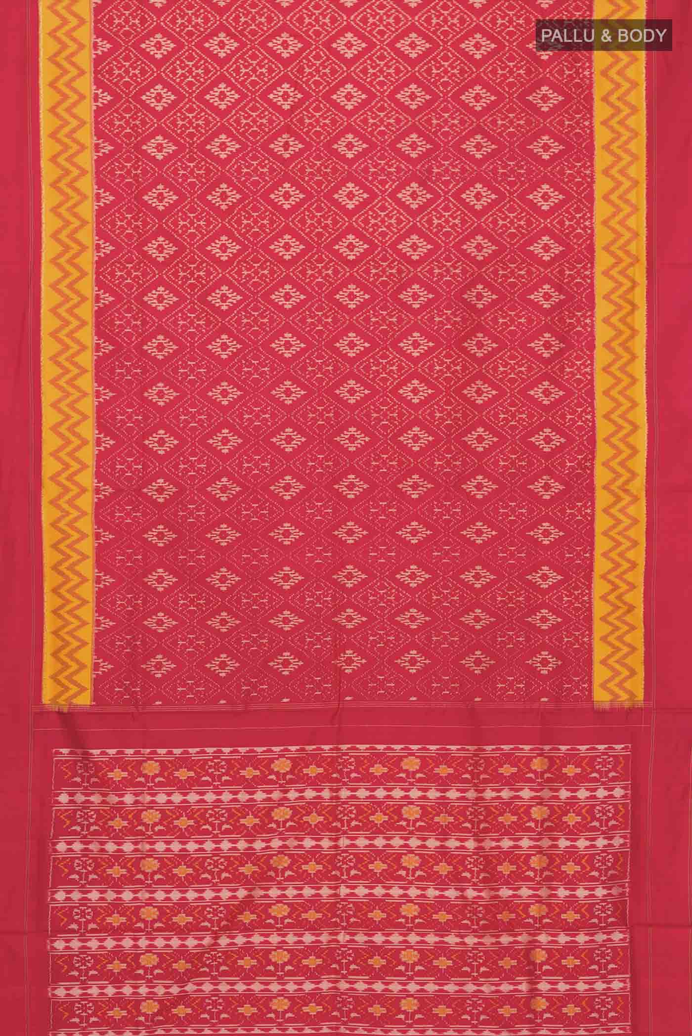 Red Pochampally Silk Saree - Image 6