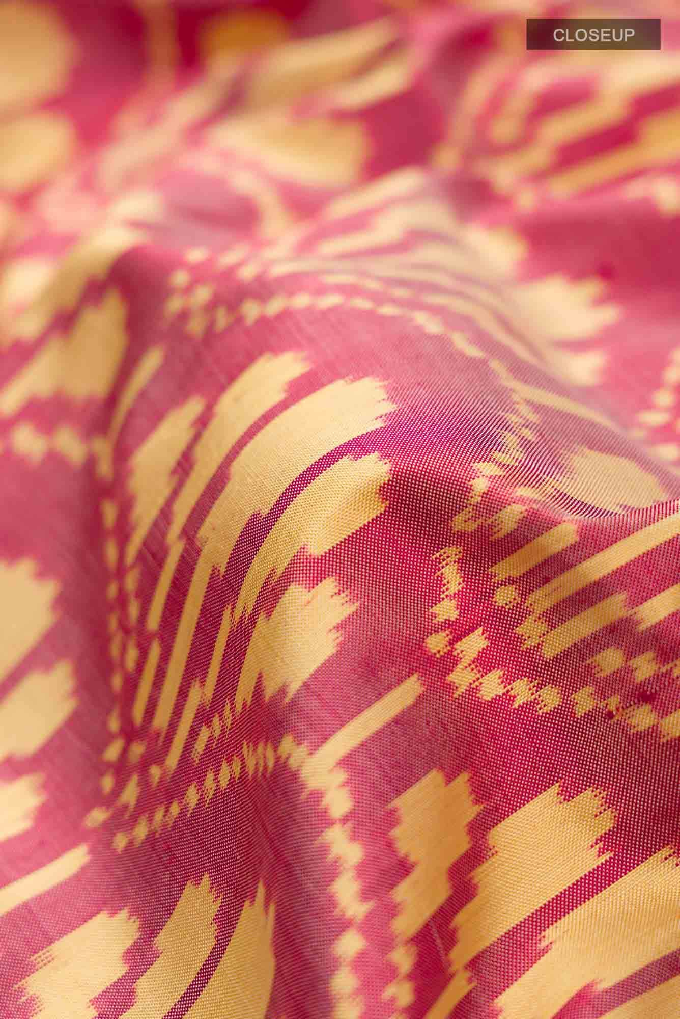 Red Pochampally Silk Saree - Image 9