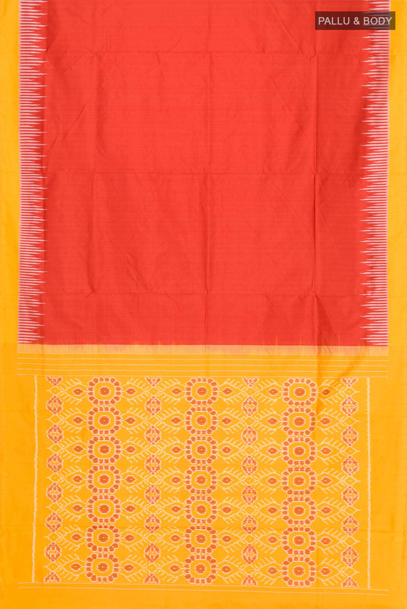 Red Pochampally Silk Saree - Image 4