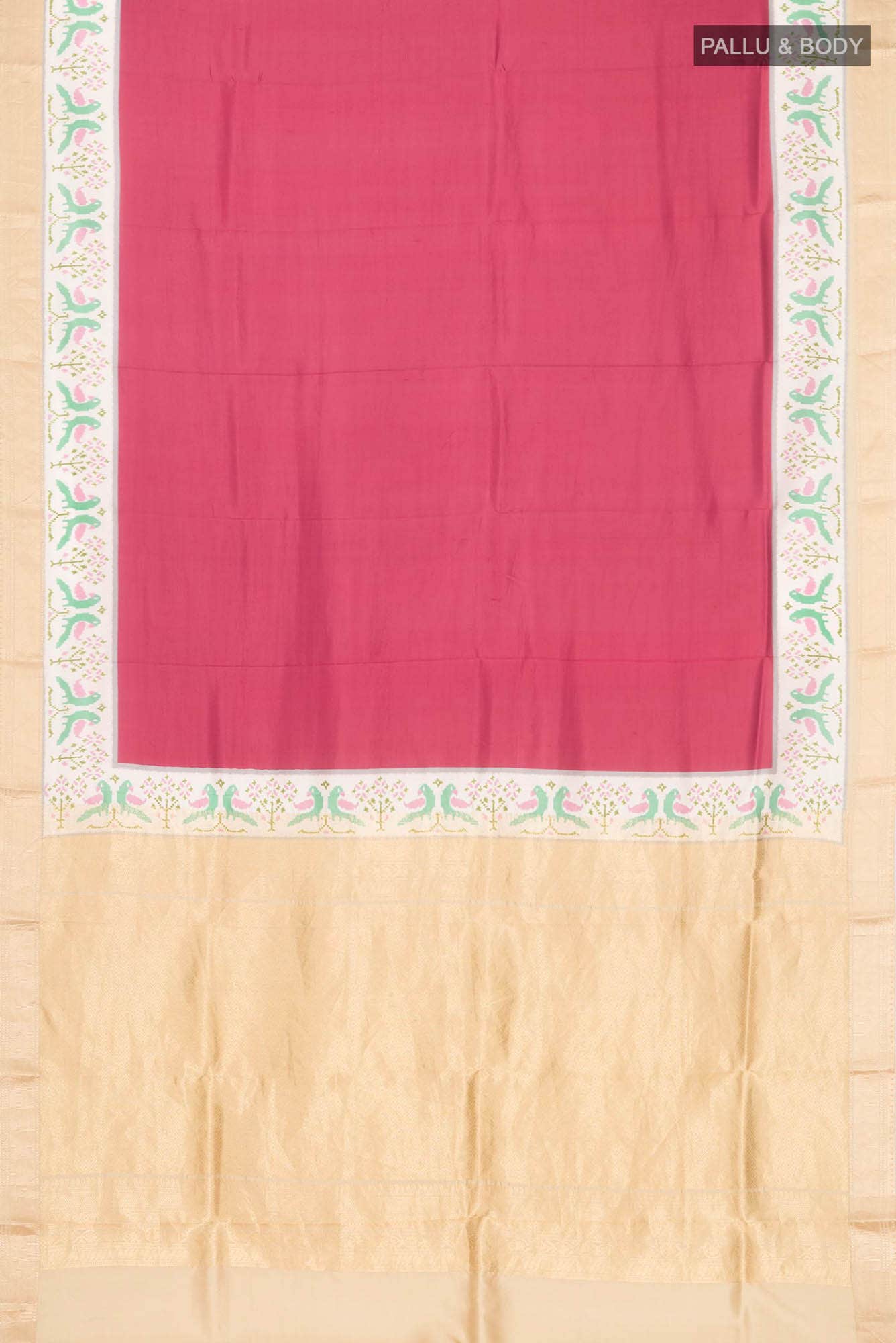 Red Printed Silk Saree - Image 4