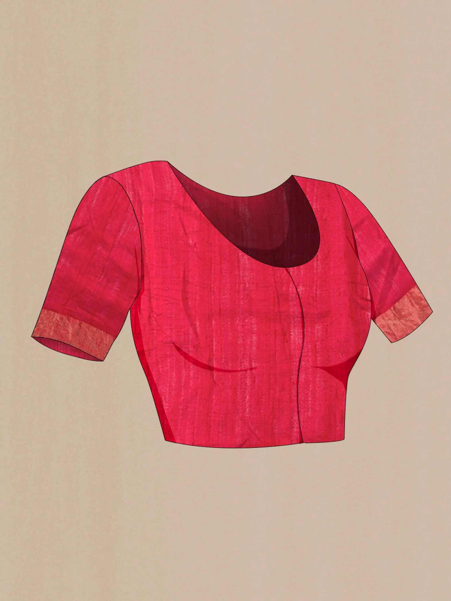 Red Raw Silk Saree - Image 5