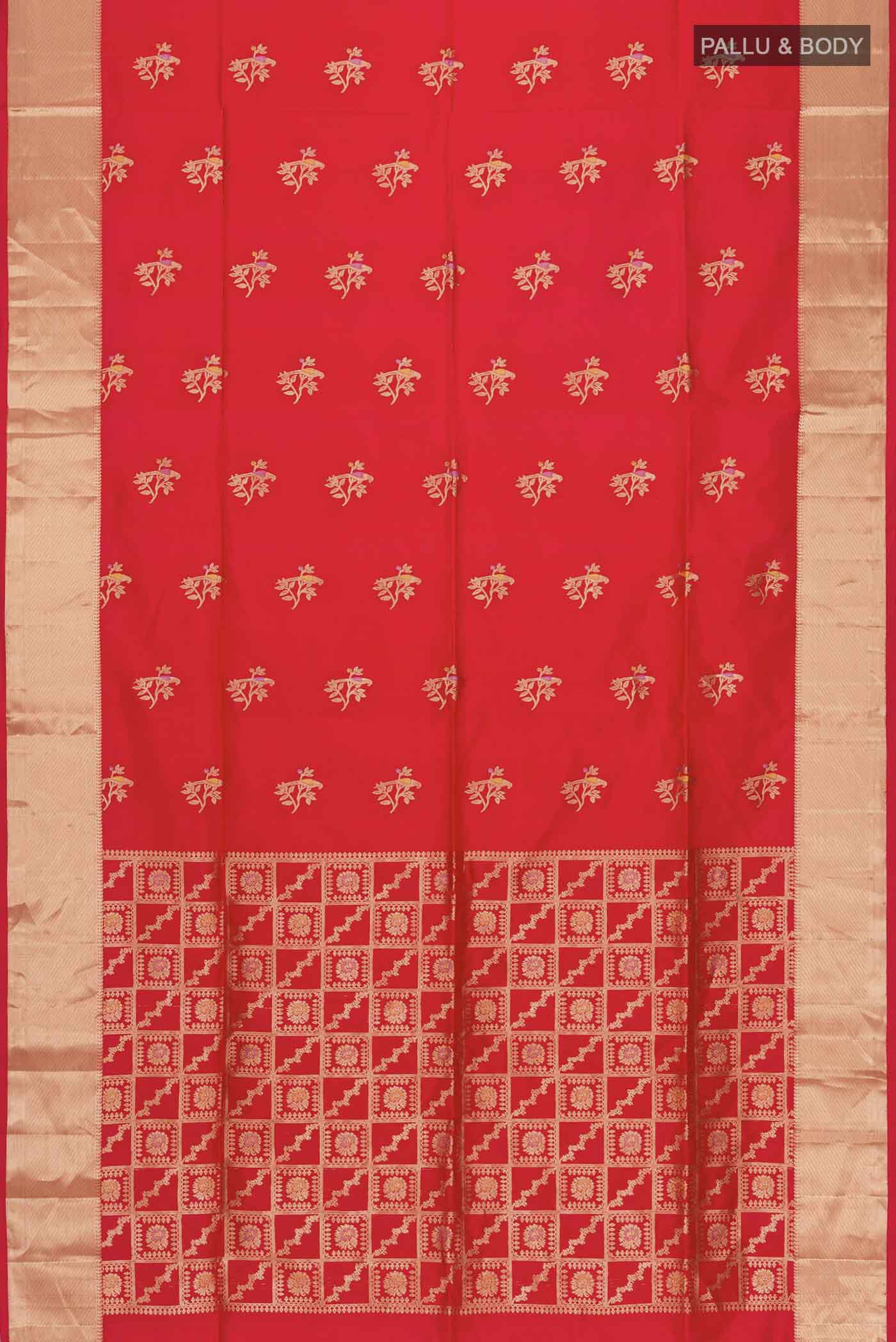 Red Soft Silk Saree - Image 5