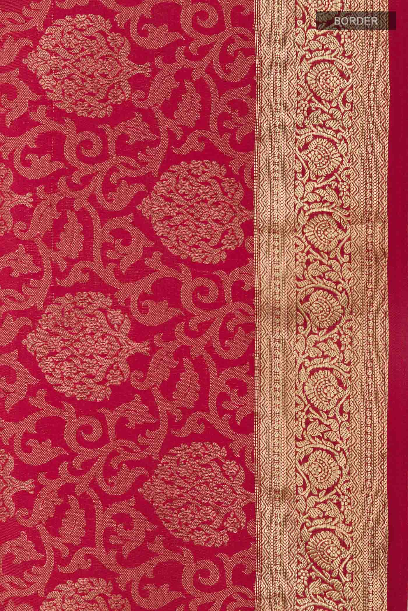 Red Soft Silk Saree - Image 3