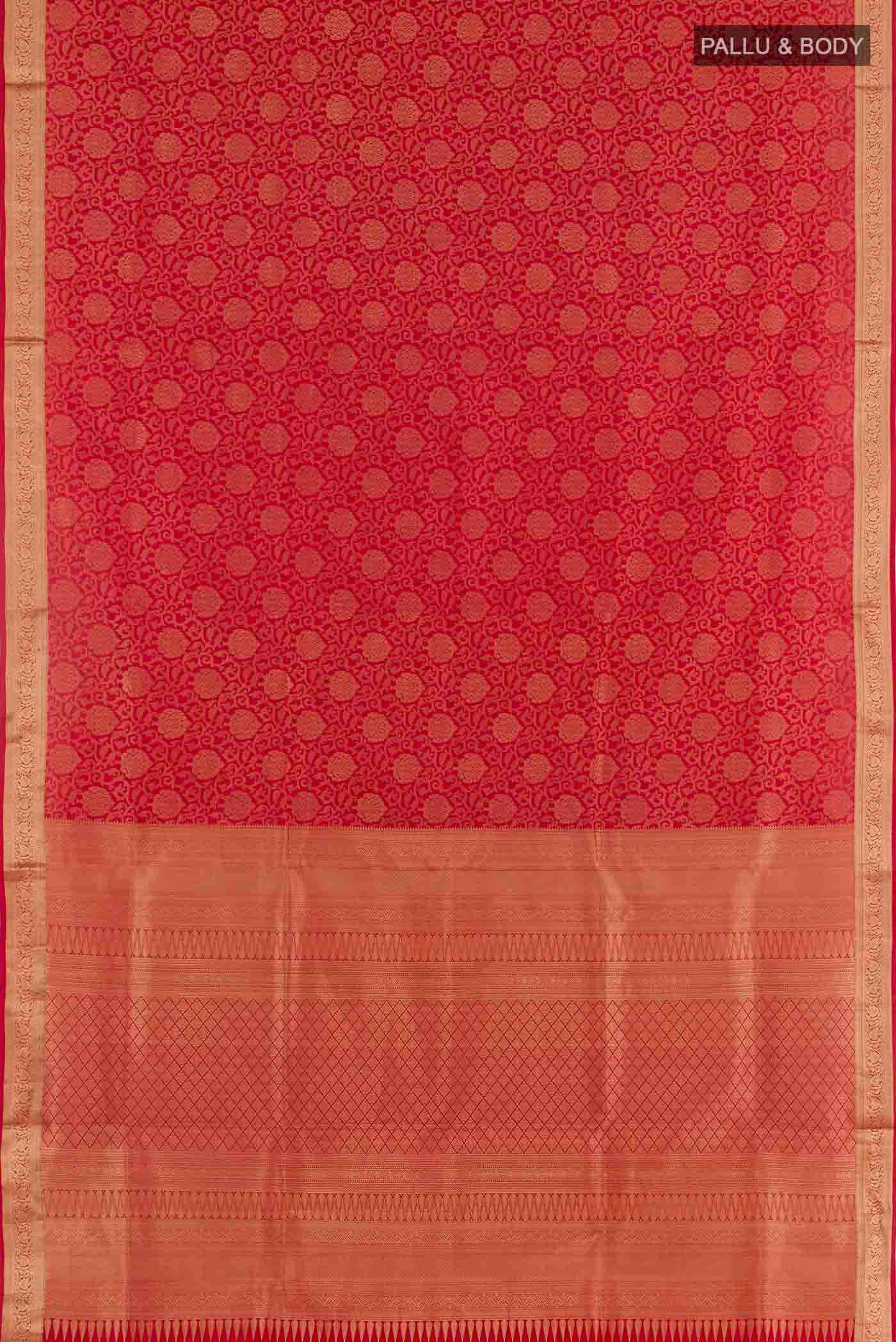Red Soft Silk Saree - Image 5