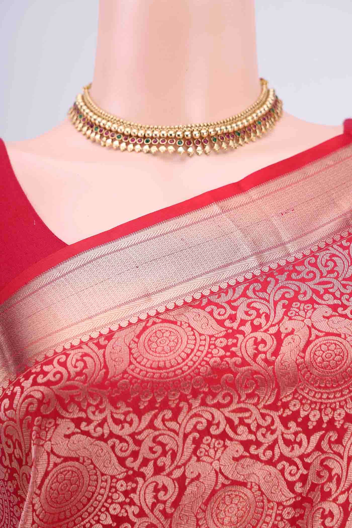 Red Soft Silk Saree - Image 2