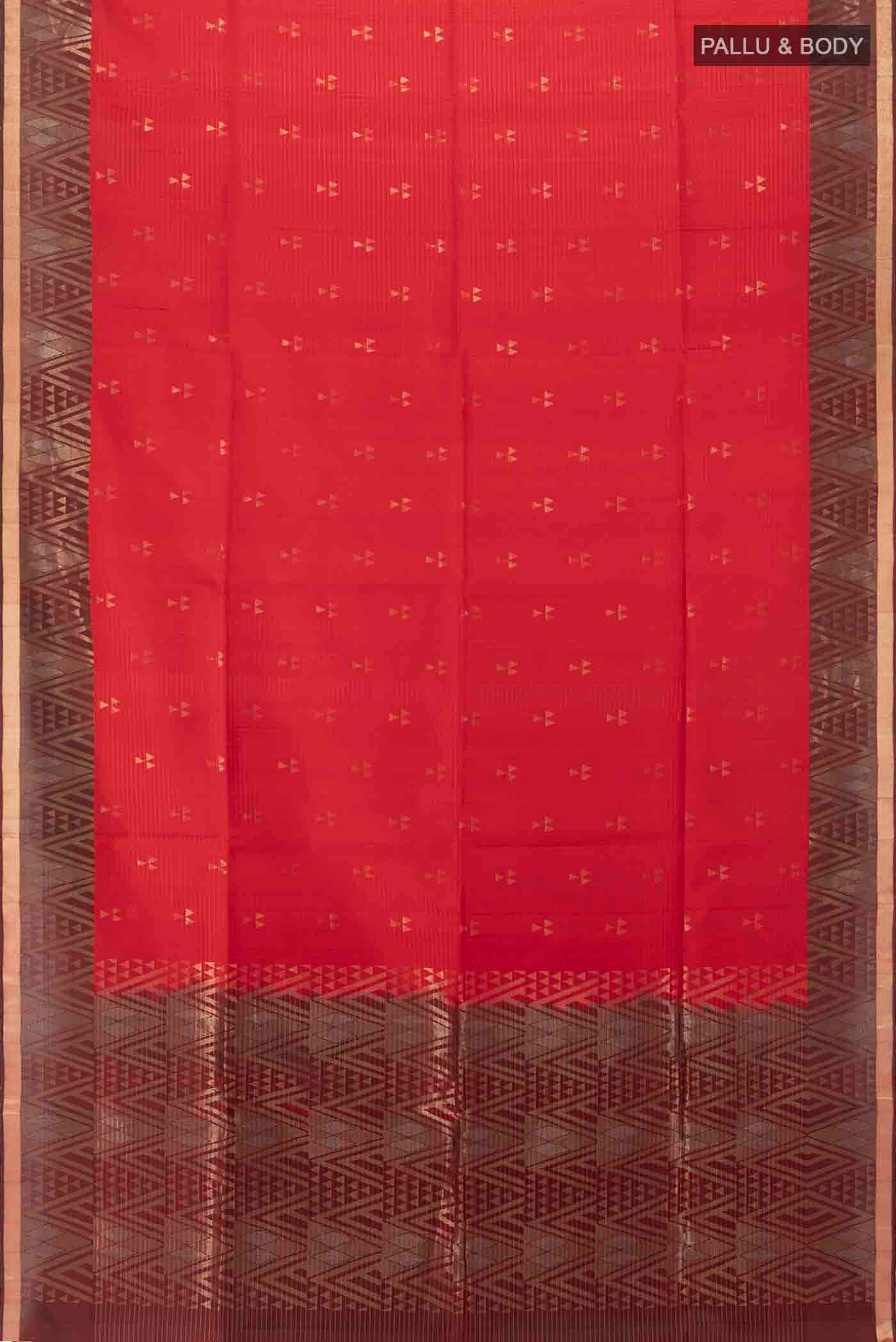 Red Soft Silk Saree - Image 3