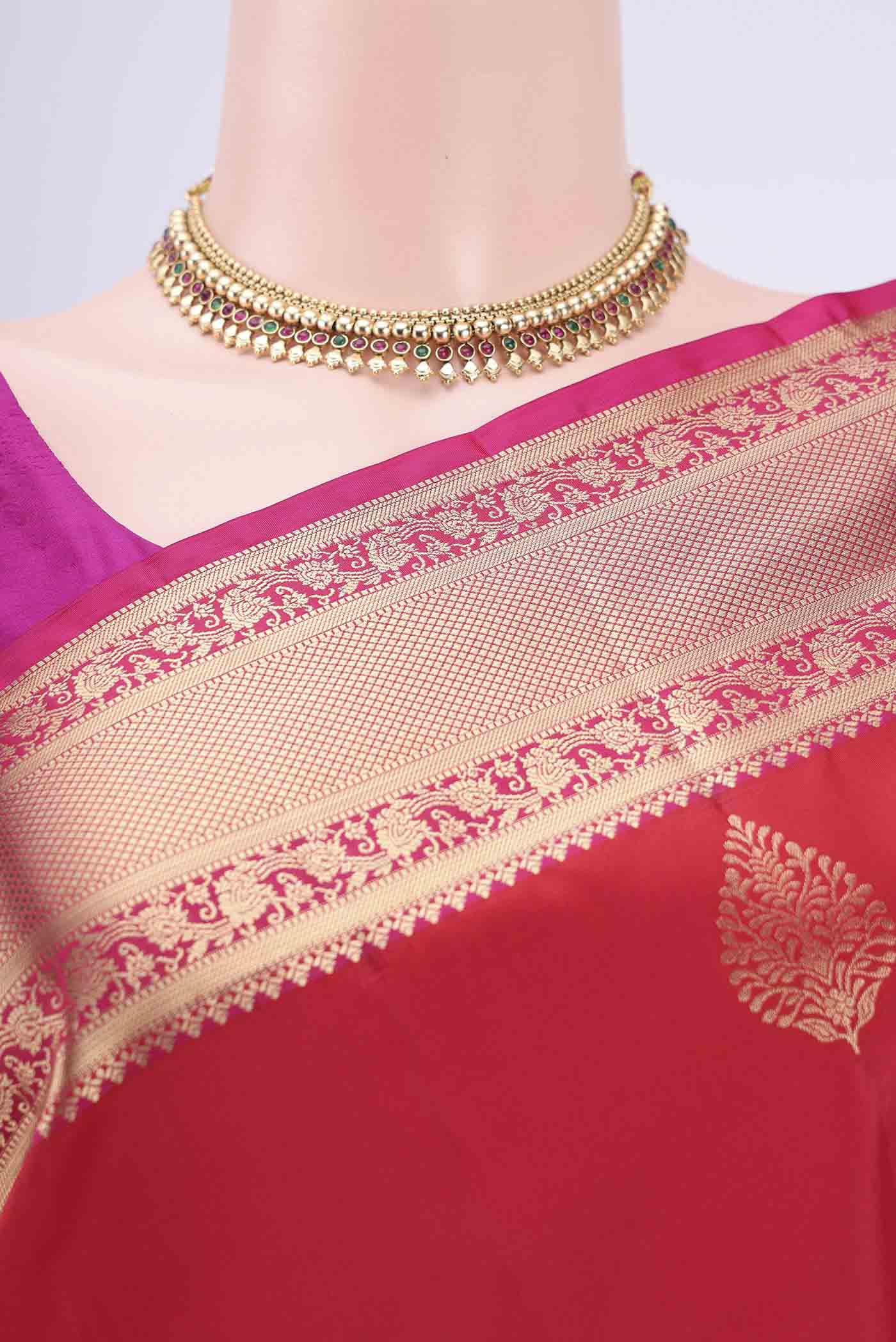 Red Soft Silk Saree - Image 2