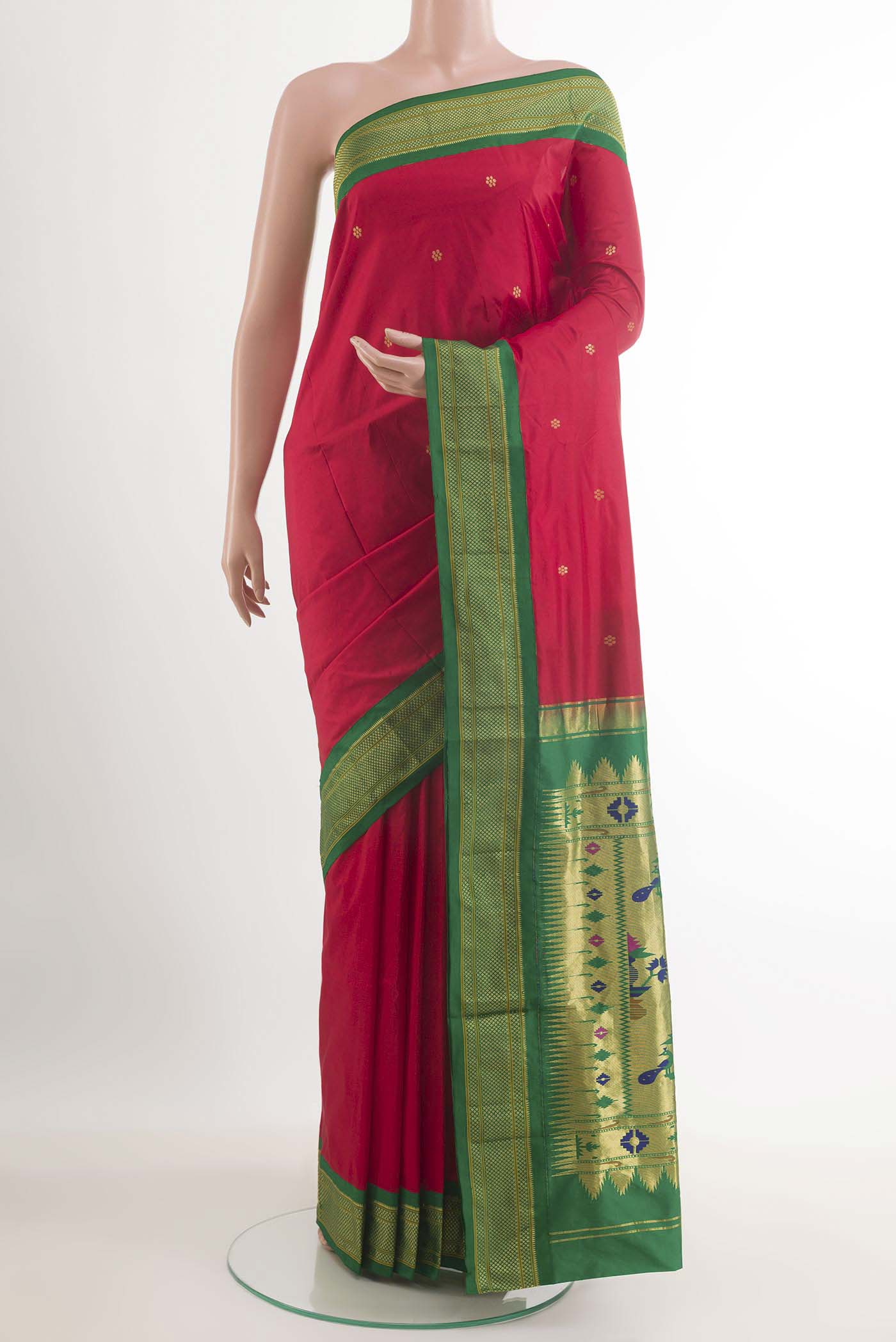 Red Paithani Silk Saree