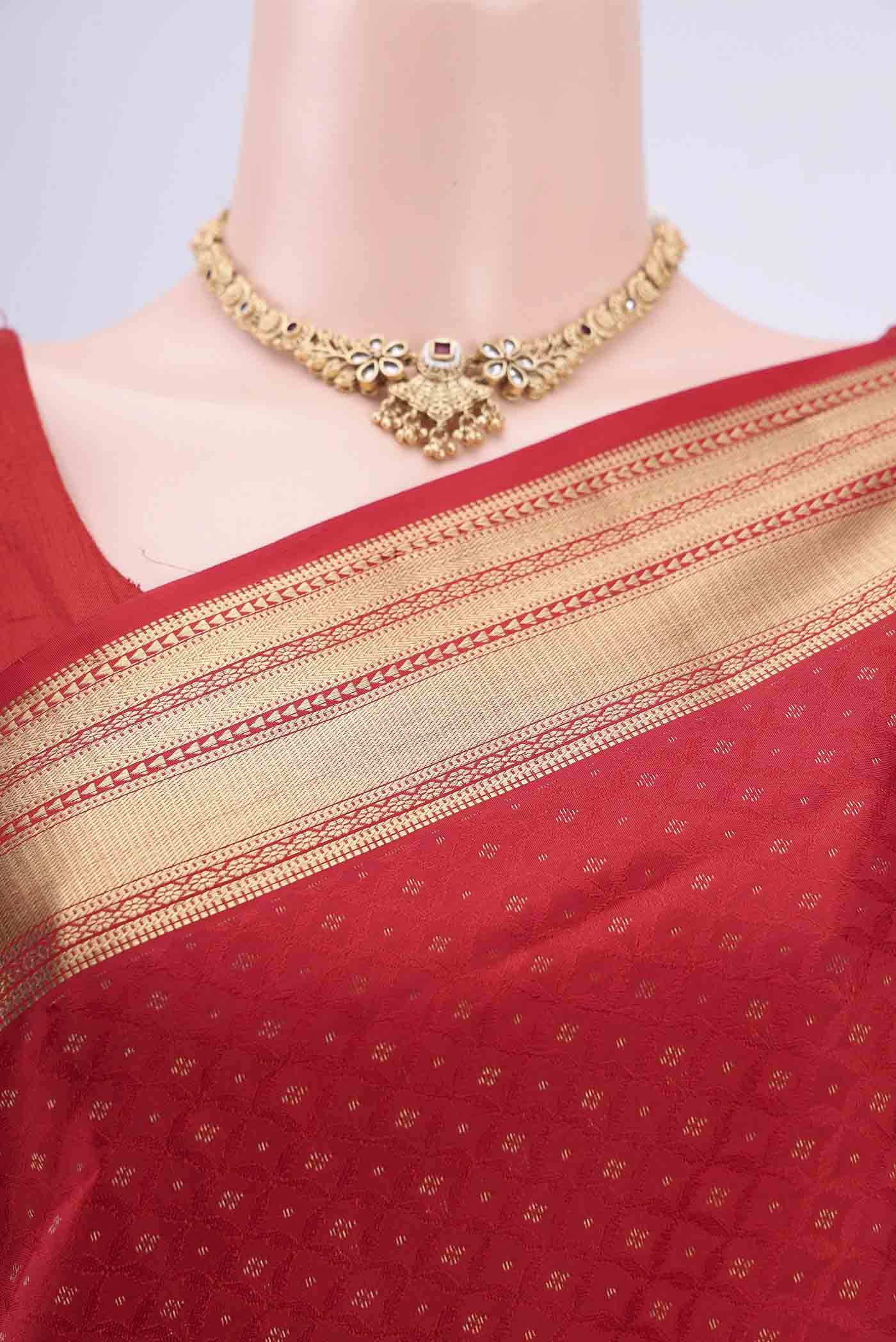 Red Soft Silk Saree - Image 2