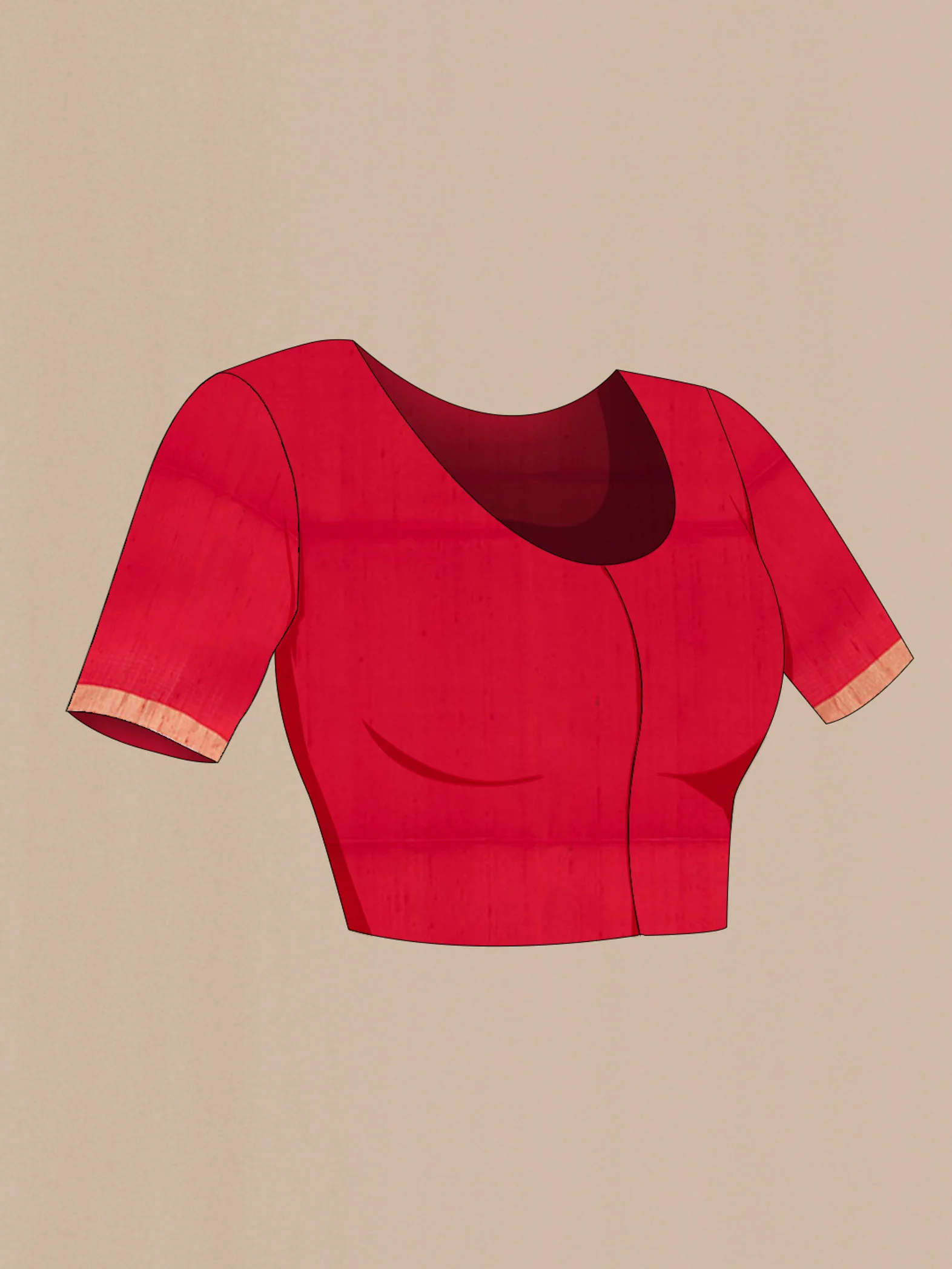 Red Soft Silk Saree - Image 4