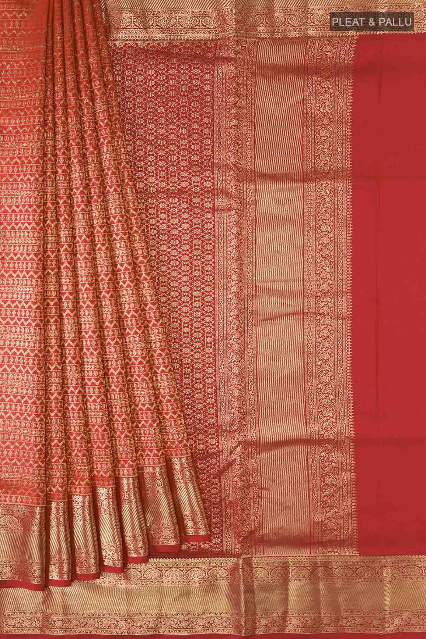 Red Soft Silk Saree - Image 4