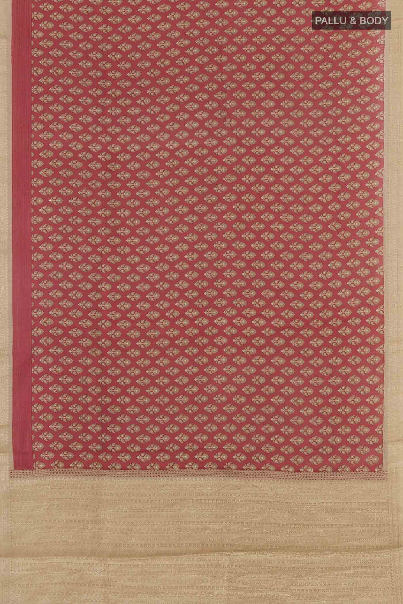 Red Tussar Saree - Image 5