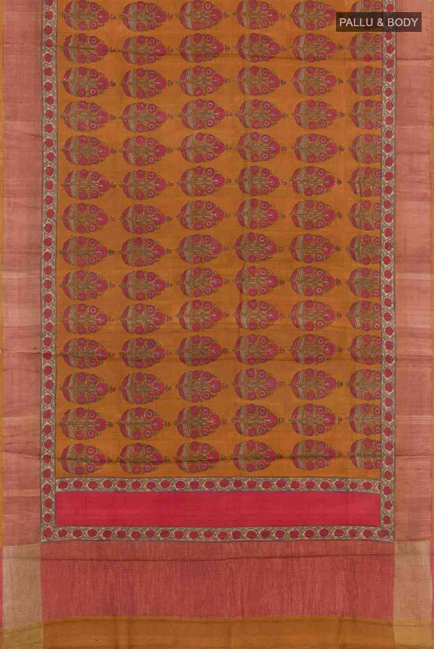Red Tussar Saree - Image 3
