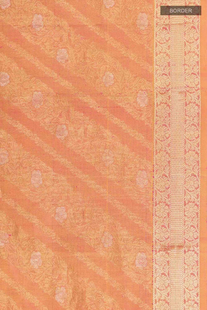 Rohini-Light Pink with Yellow Dual Tone Kanchipuram Silk Saree - Image 6