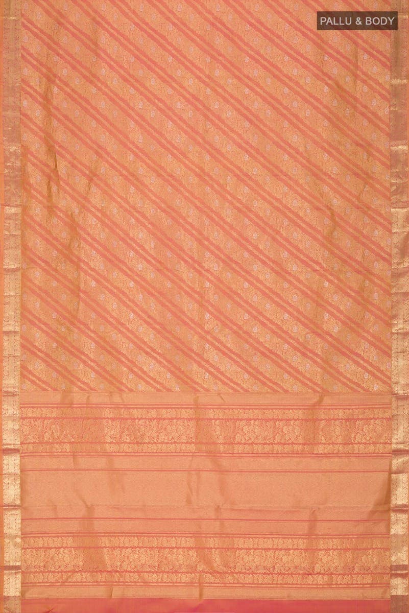 Rohini-Light Pink with Yellow Dual Tone Kanchipuram Silk Saree - Image 9