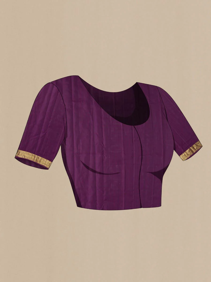 Rohini-Purple Kanchipuram Silk Saree - Image 10