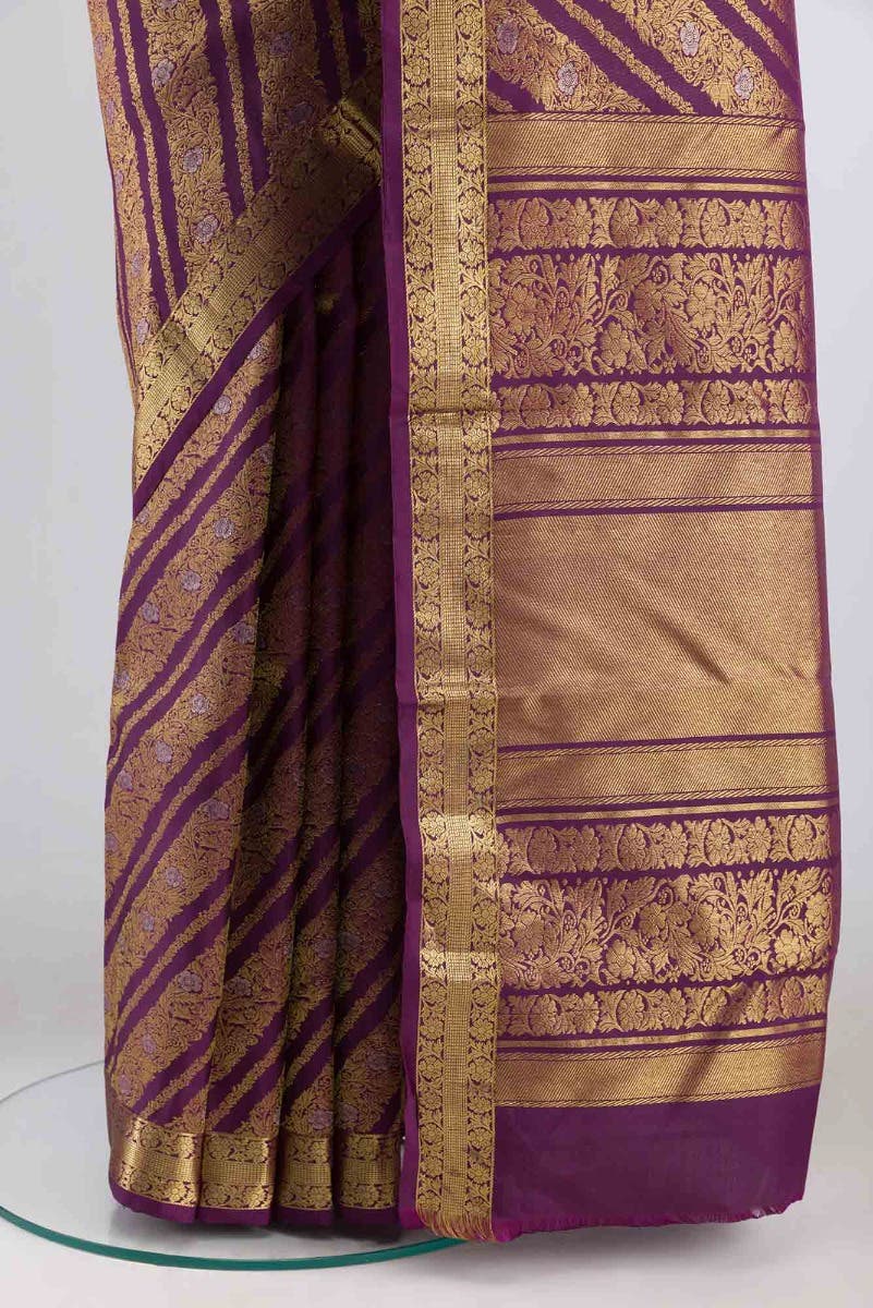 Rohini-Purple Kanchipuram Silk Saree - Image 3