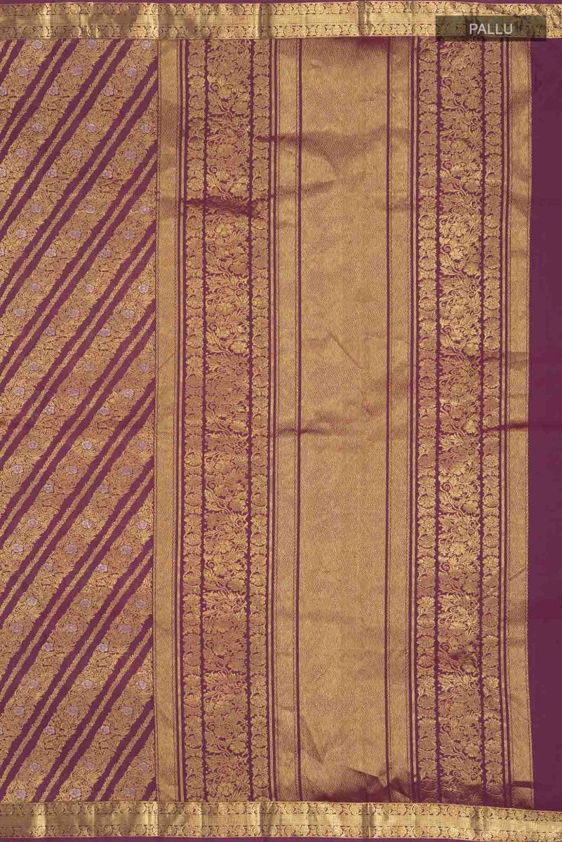 Rohini-Purple Kanchipuram Silk Saree - Image 8