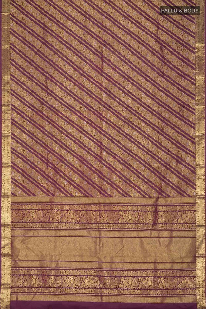 Rohini-Purple Kanchipuram Silk Saree - Image 9