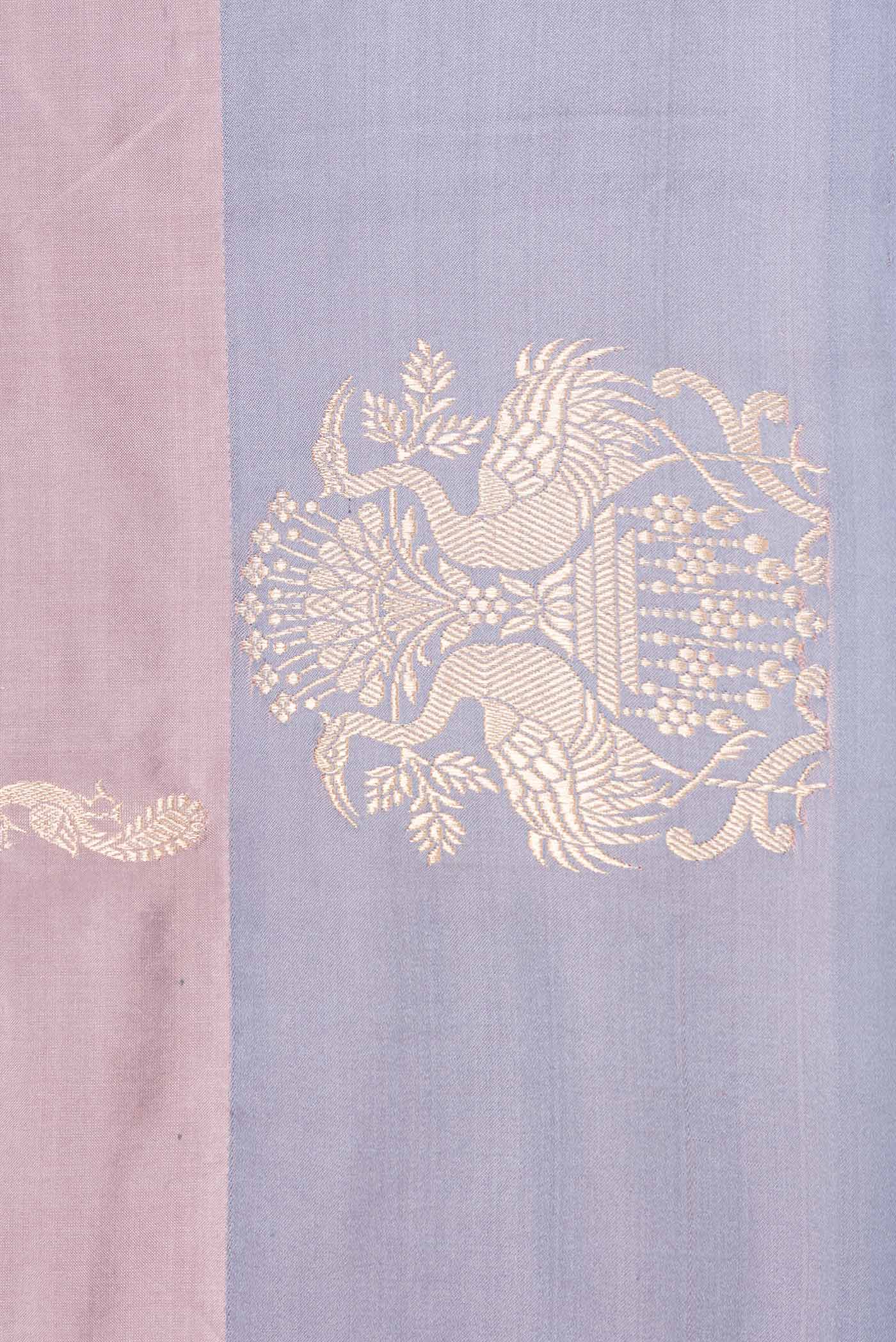 Lavender Banarasi Silk Saree - Image 3
