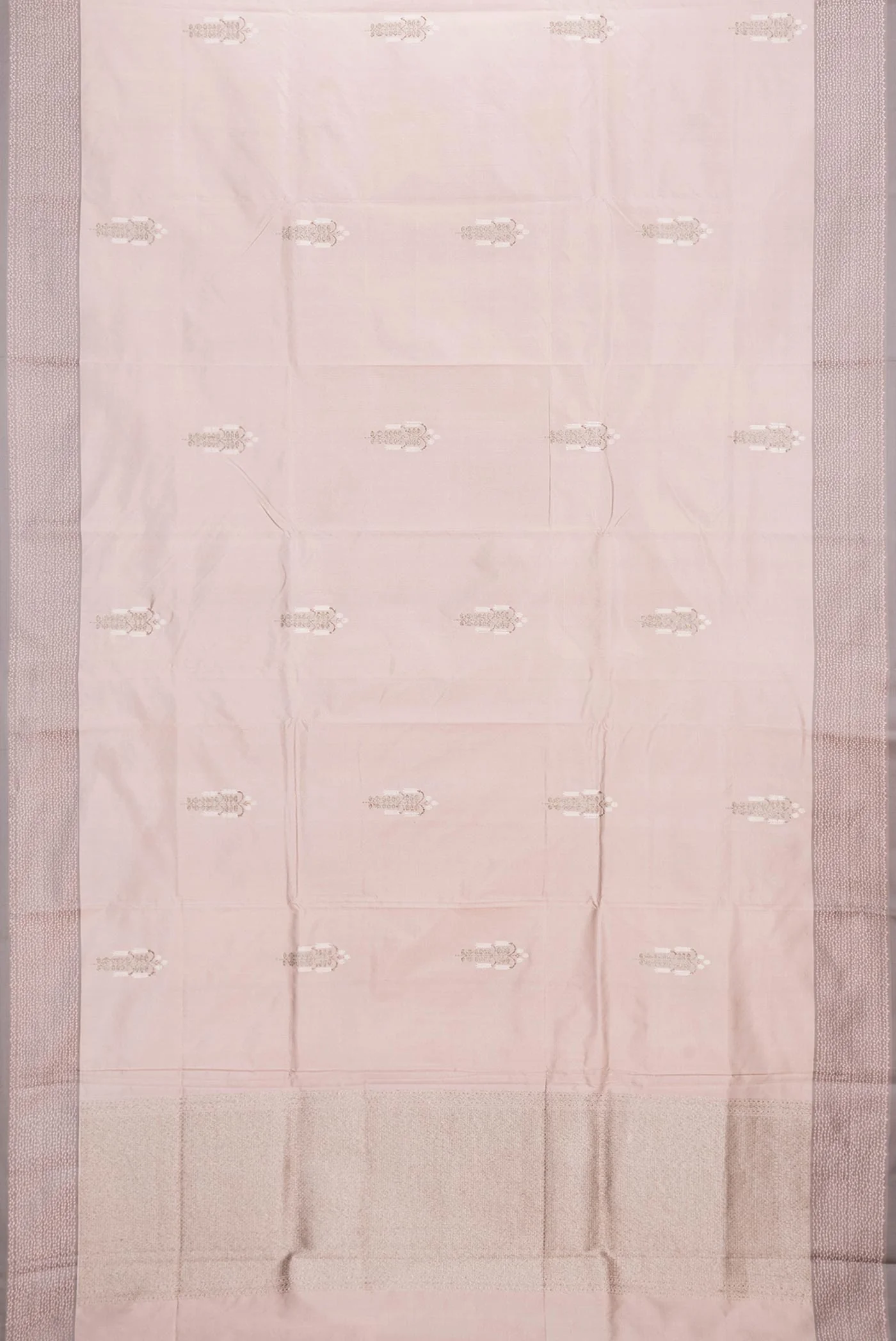 Rose Gold Banarasi Silk Saree - Image 6